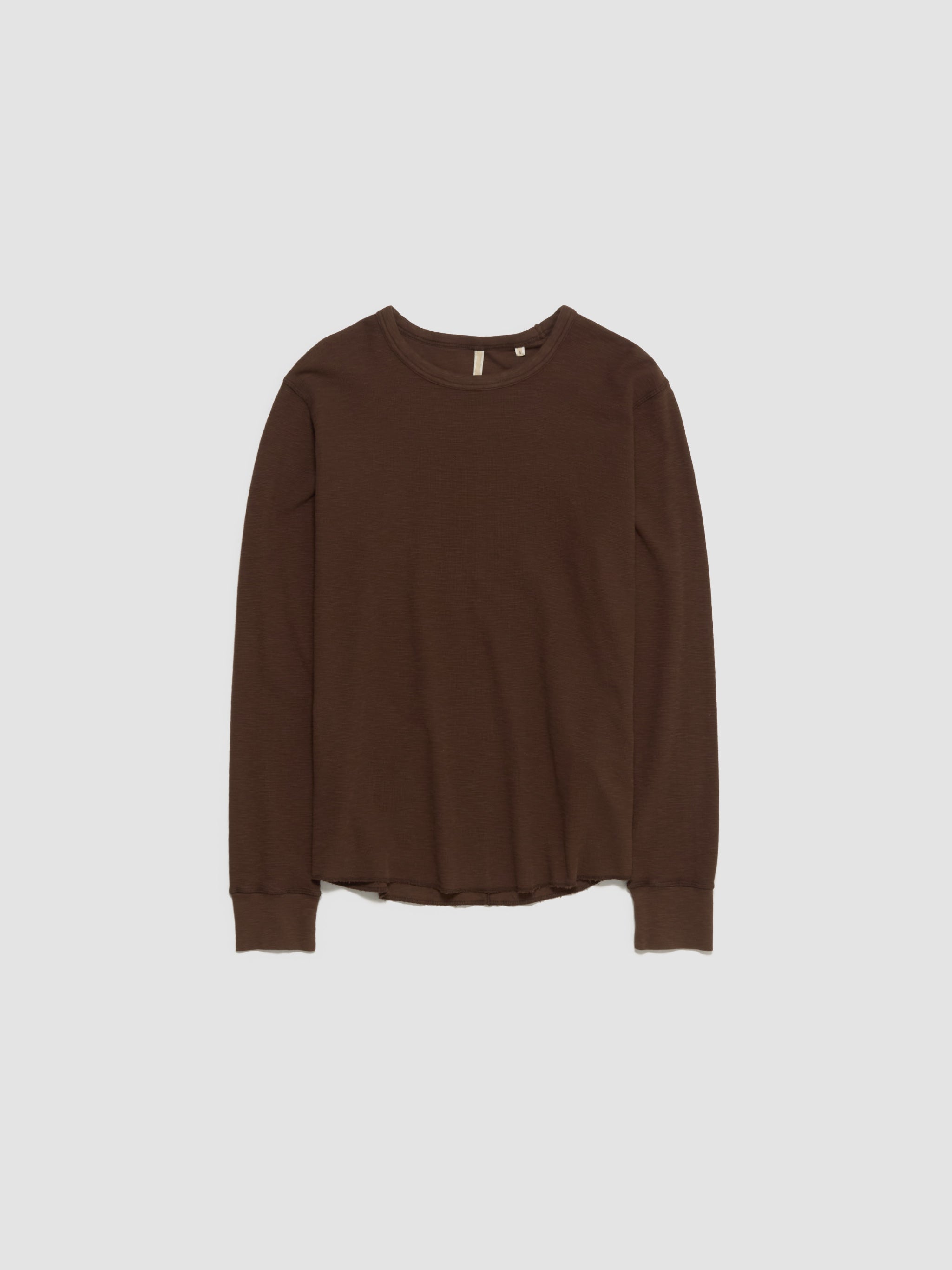 Waffle Long Sleeved Tee in Brown