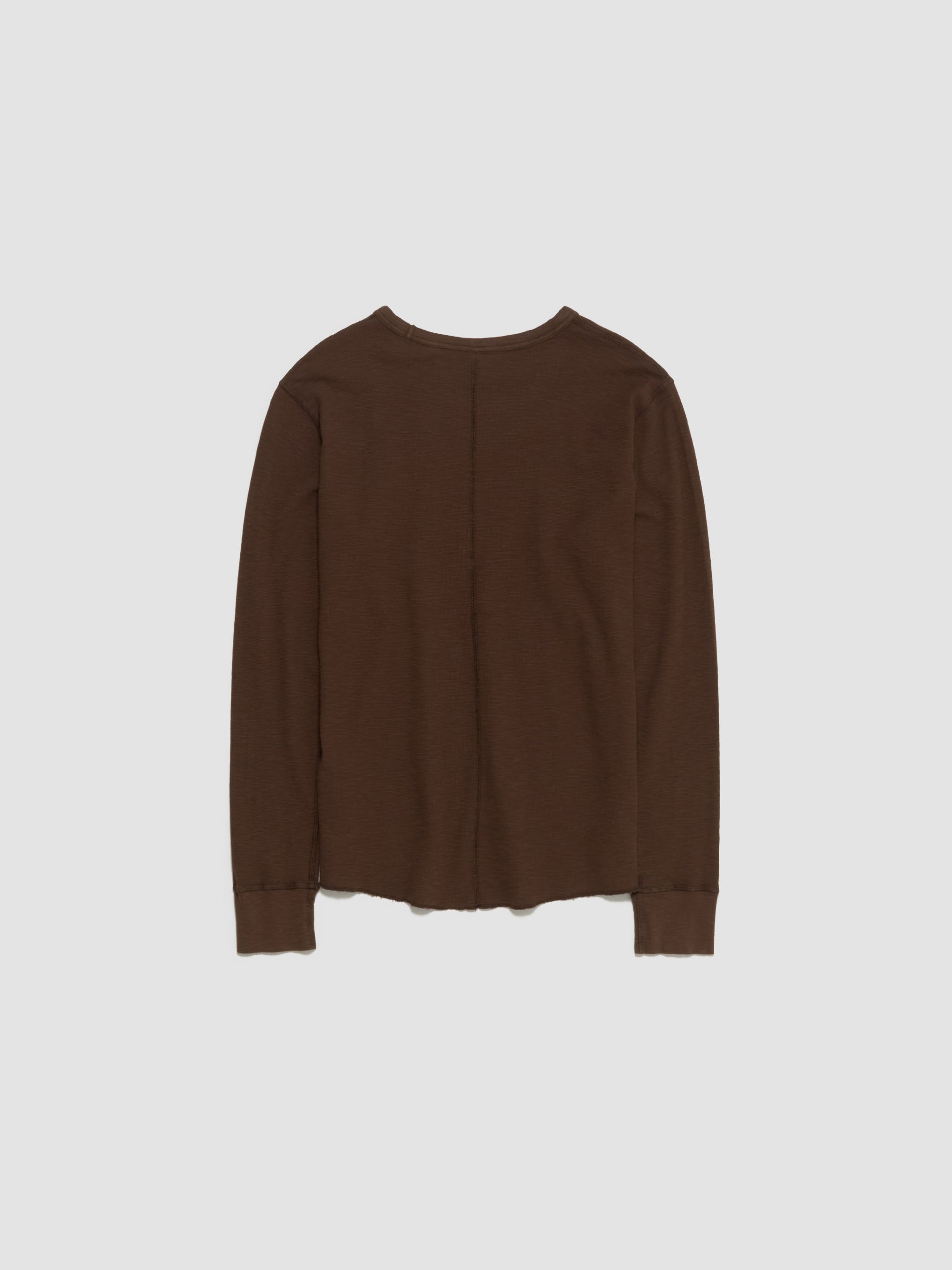 Waffle Long Sleeved Tee in Brown