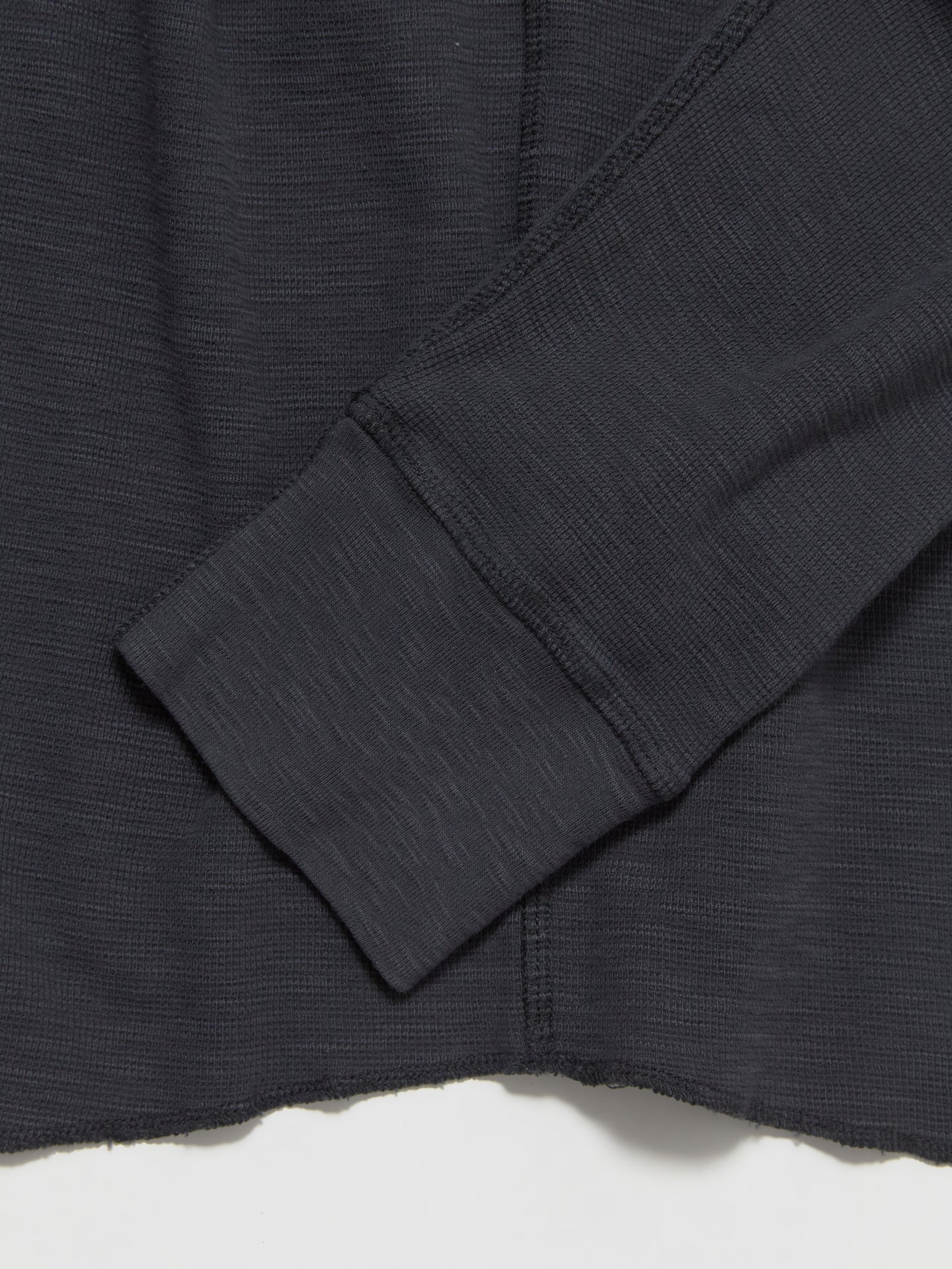 Waffle Long Sleeved Tee in Washed Black