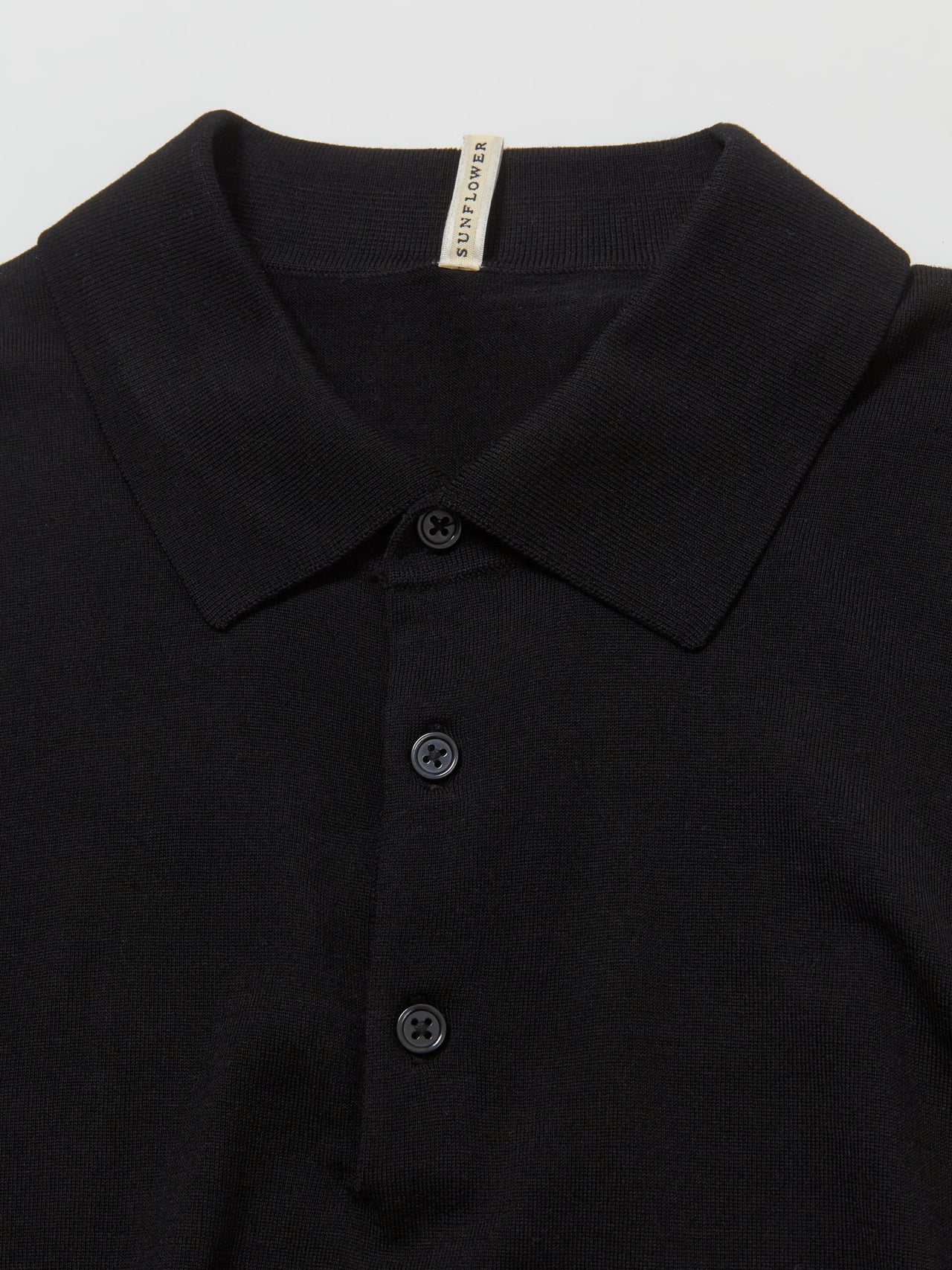 Merino Polo in Black