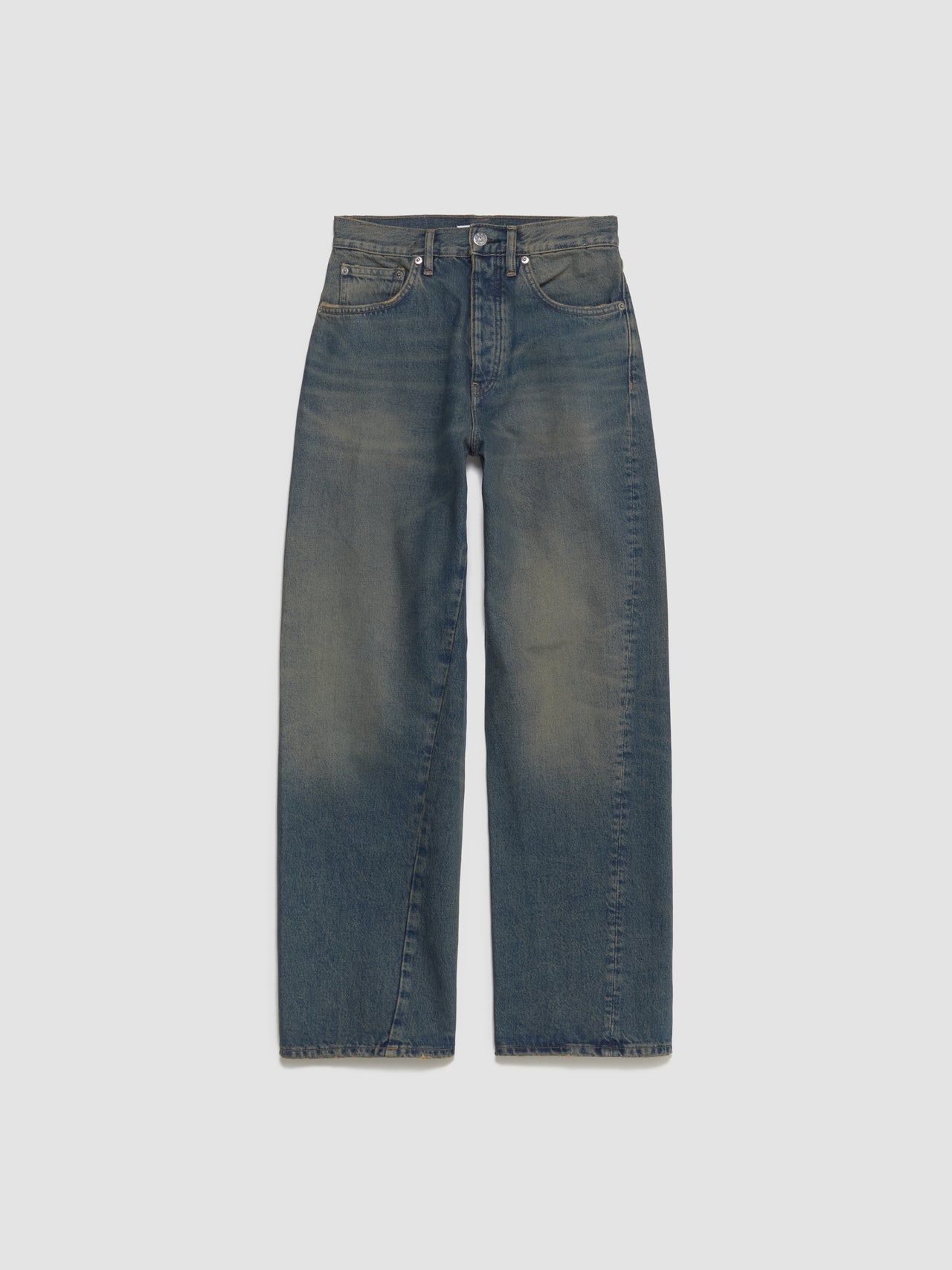 Wide Twist Jeans in Dirty Blue