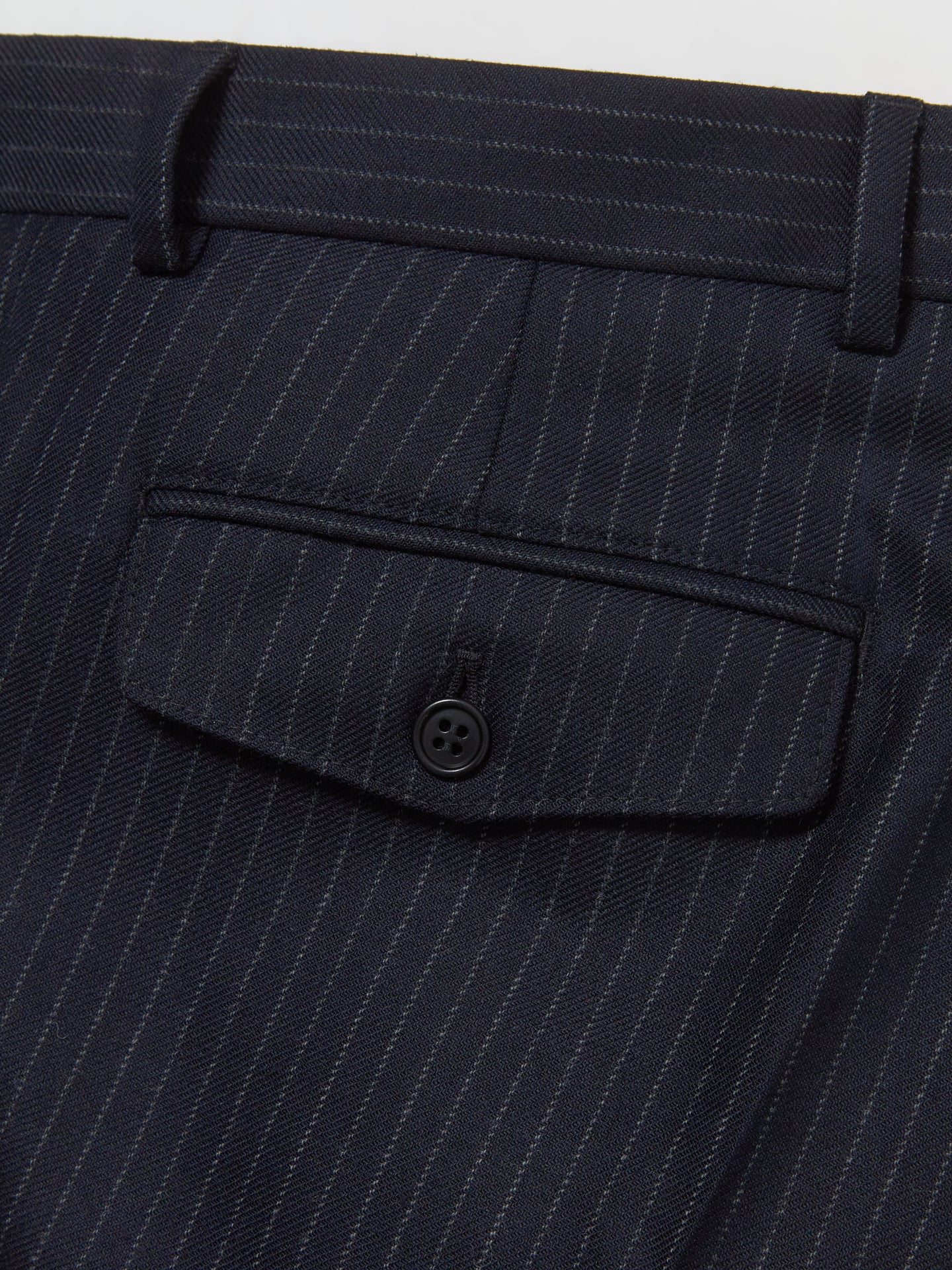 Wide Pleated Trousers in Navy Stripe