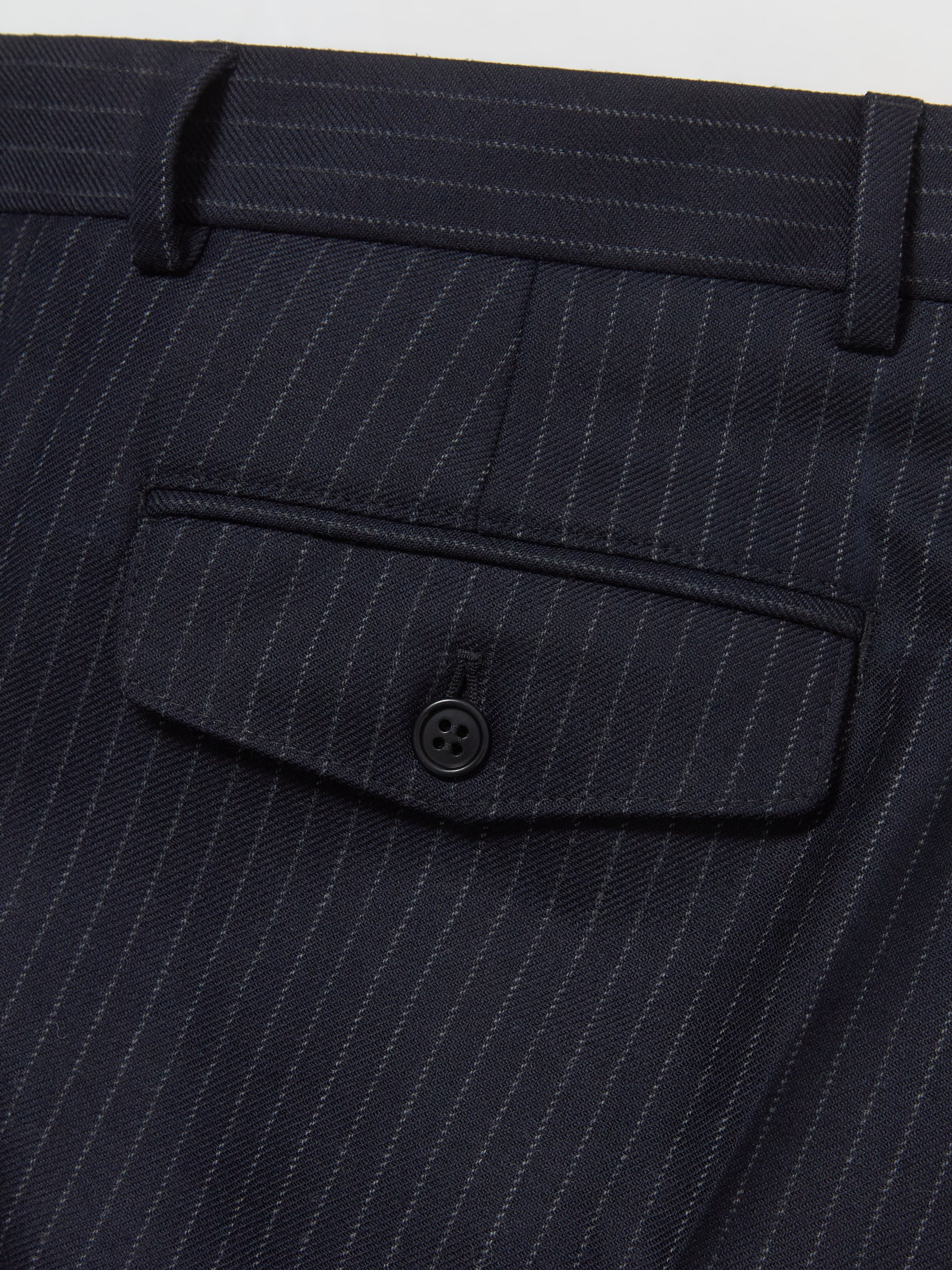 Wide Pleated Trousers in Navy Stripe