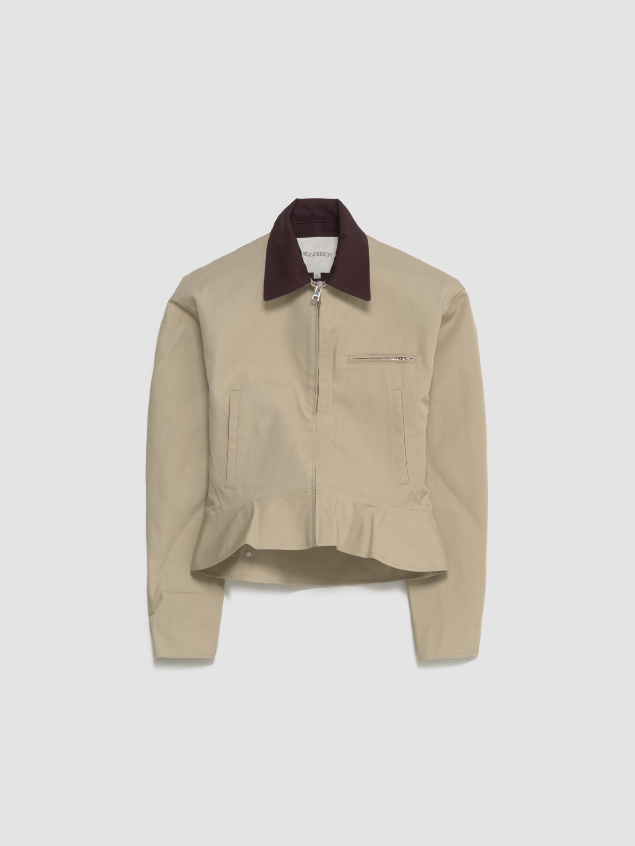 Curved Hem Workwear Jacket in Nougat & Chocolate
