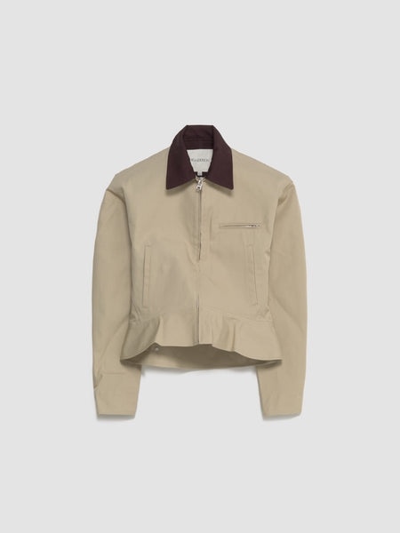 JW Anderson - Curved Hem Workwear Jacket in Nougat & Chocolate