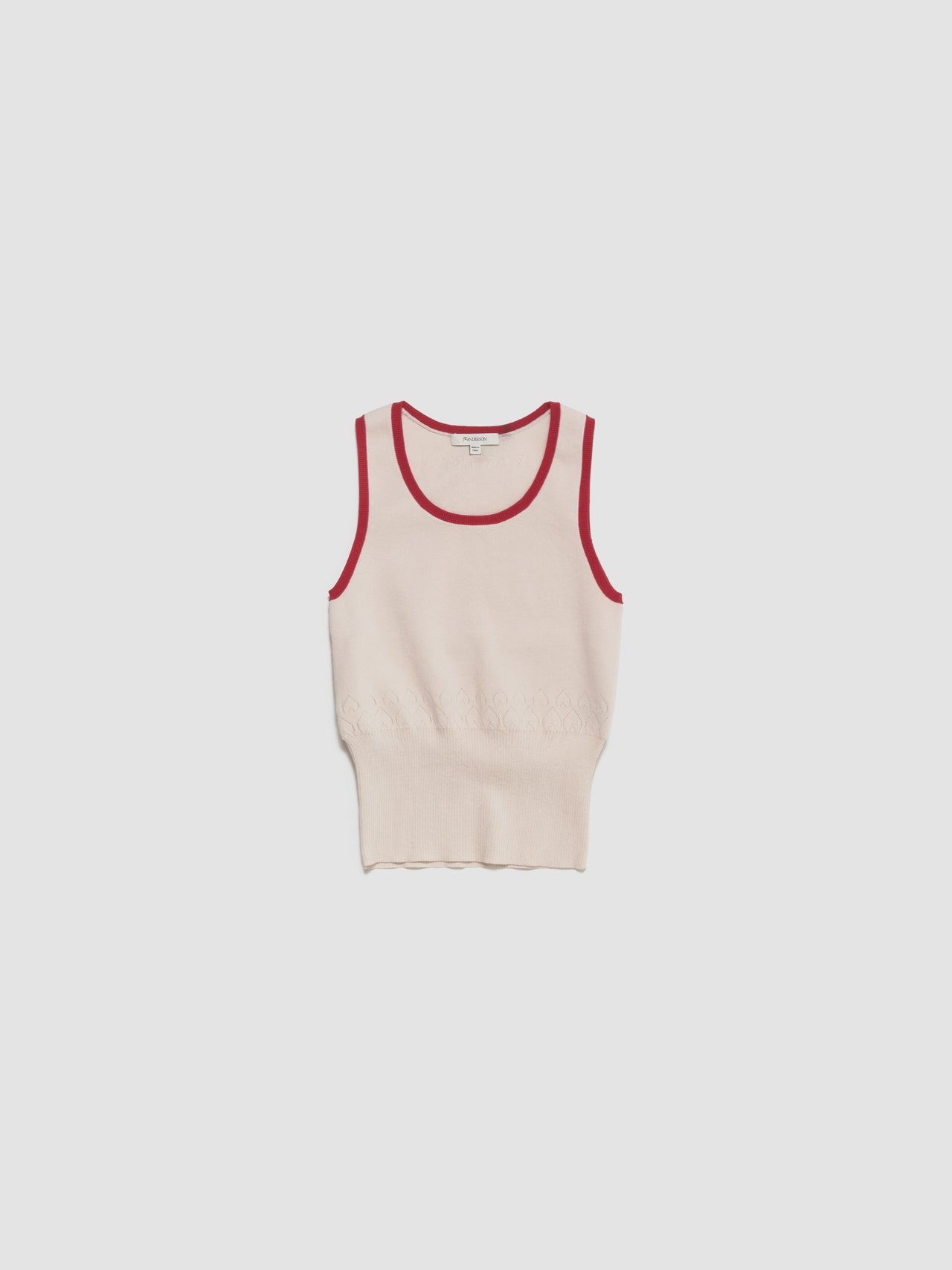 Contrast Trim Vest in Ecru