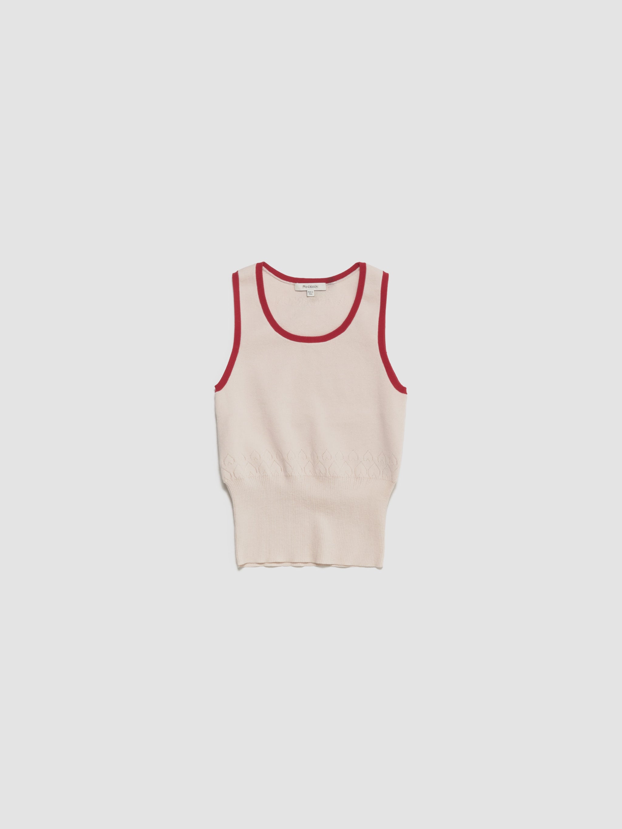 Contrast Trim Vest in Ecru