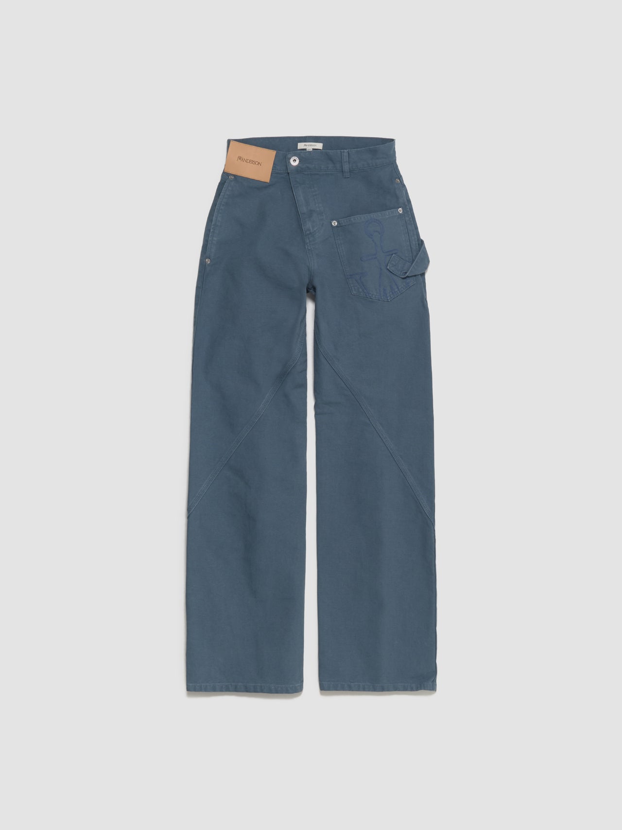 Twisted Workwear Trousers in Steel Blue