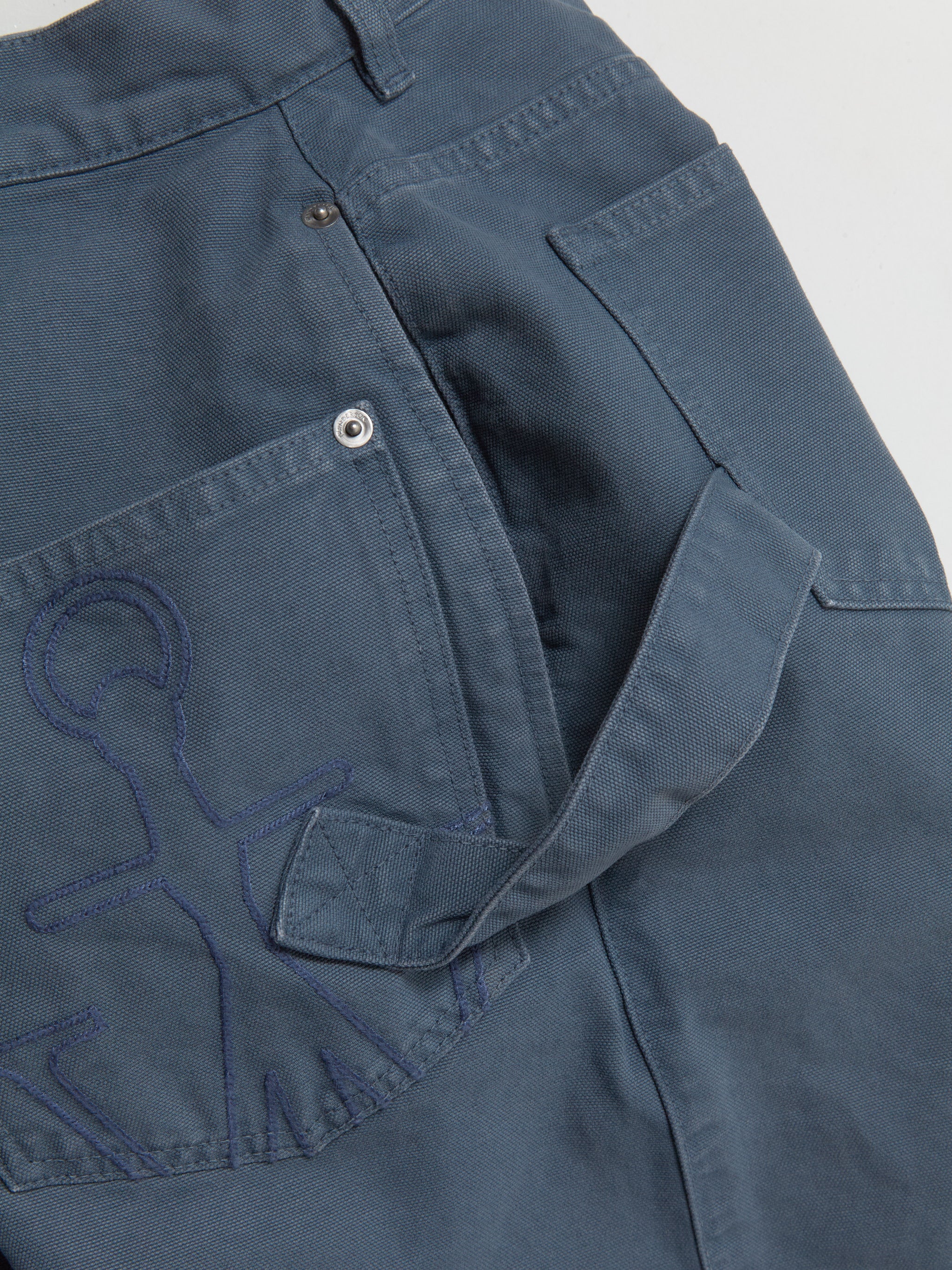 Twisted Workwear Trousers in Steel Blue