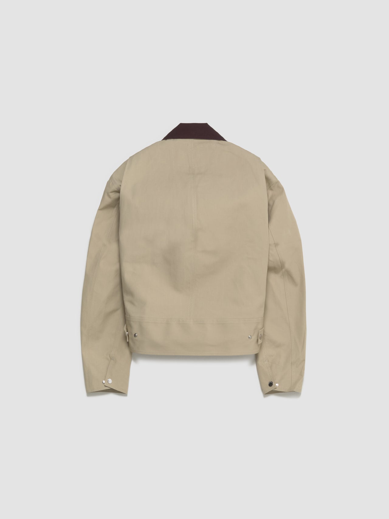 Curved Hem Workwear Jacket in Nougat & Chocolate