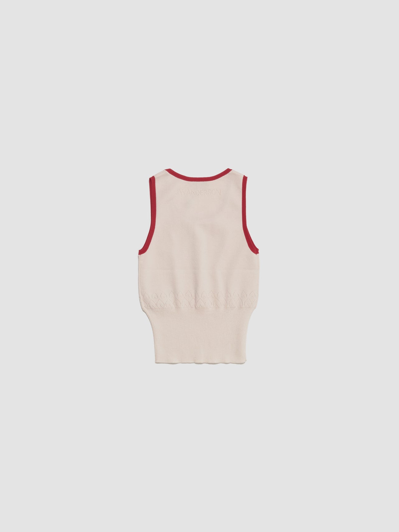 Contrast Trim Vest in Ecru