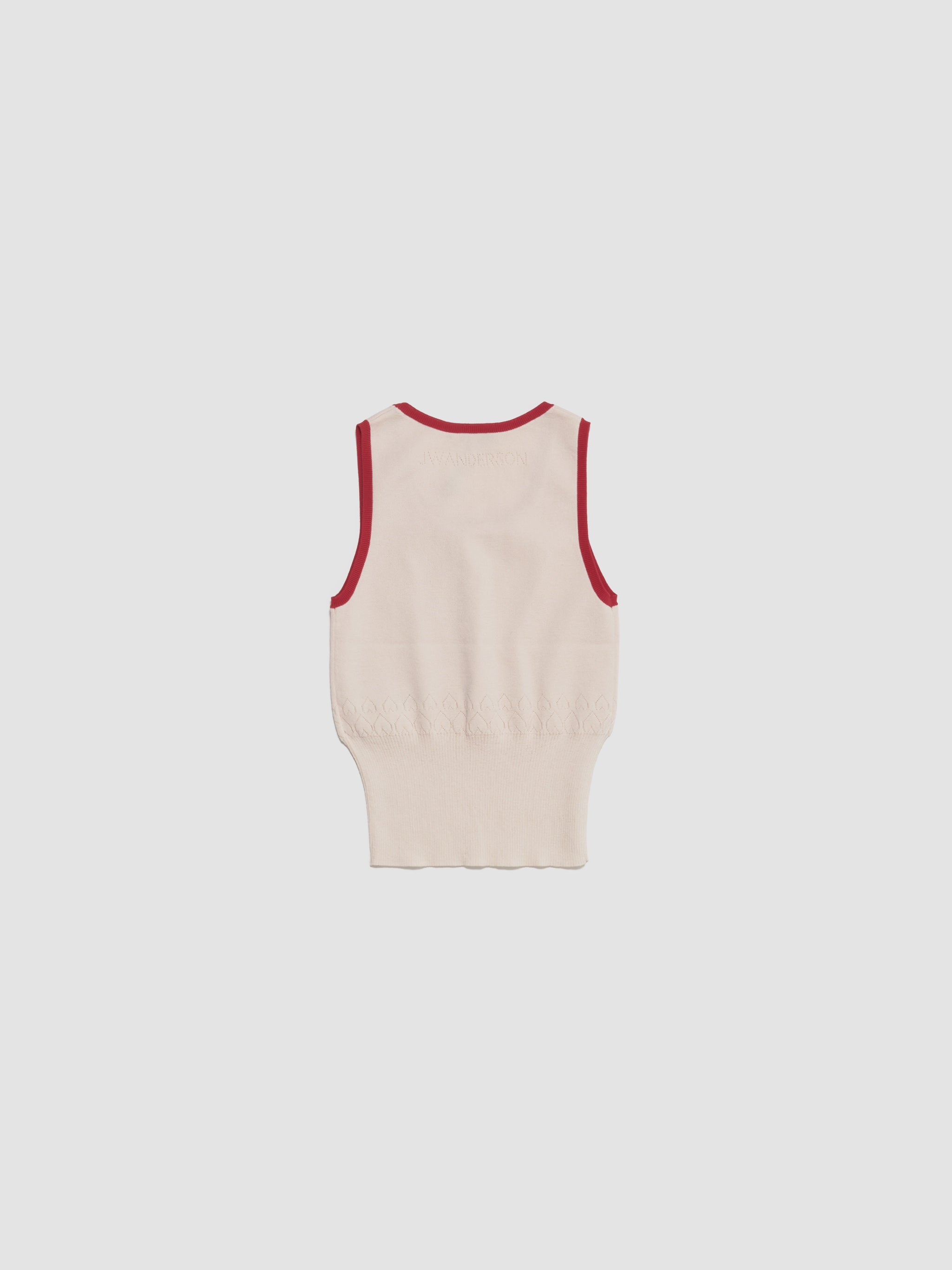 Contrast Trim Vest in Ecru
