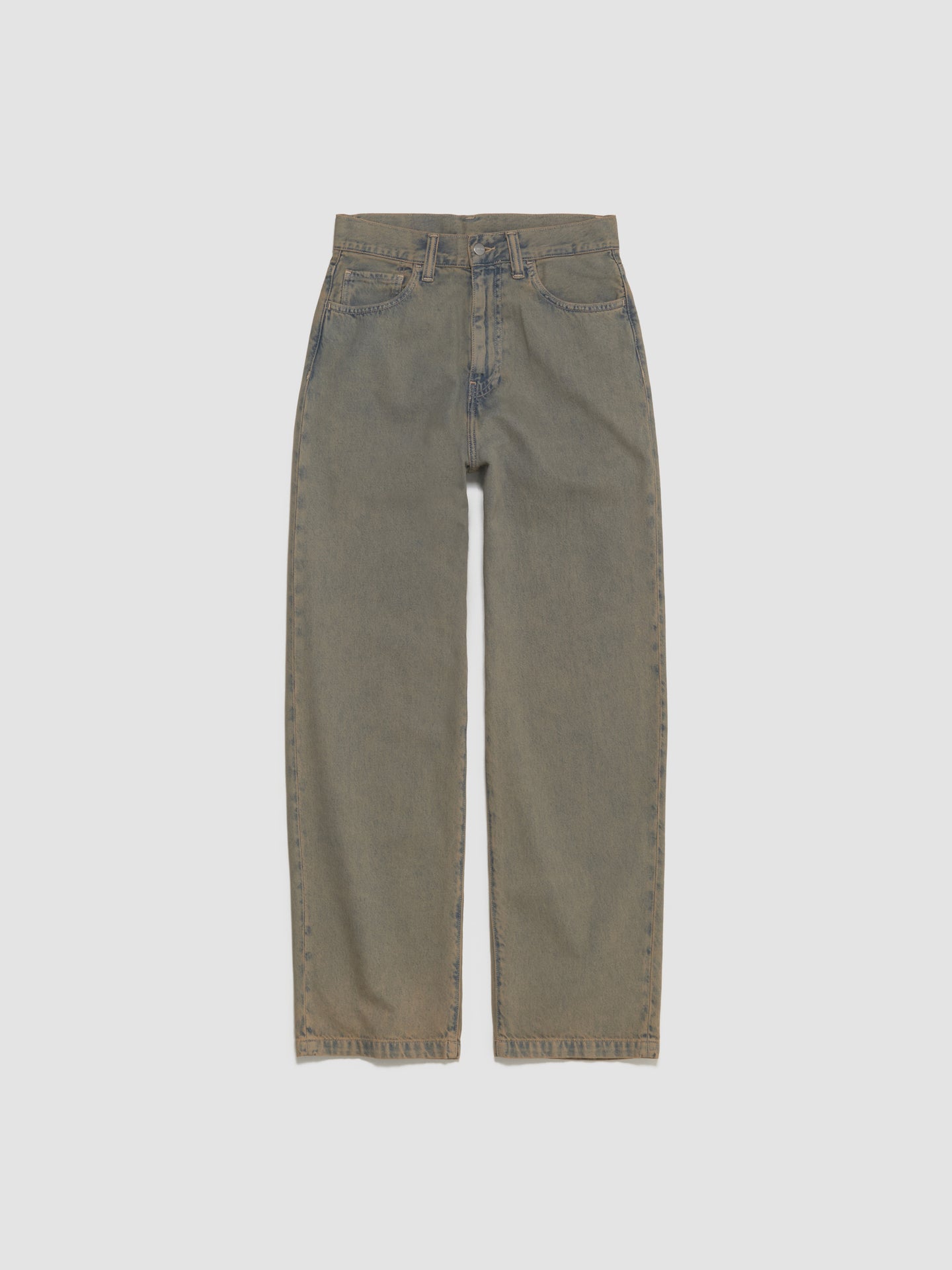 Landon Pants in Blue & Leather