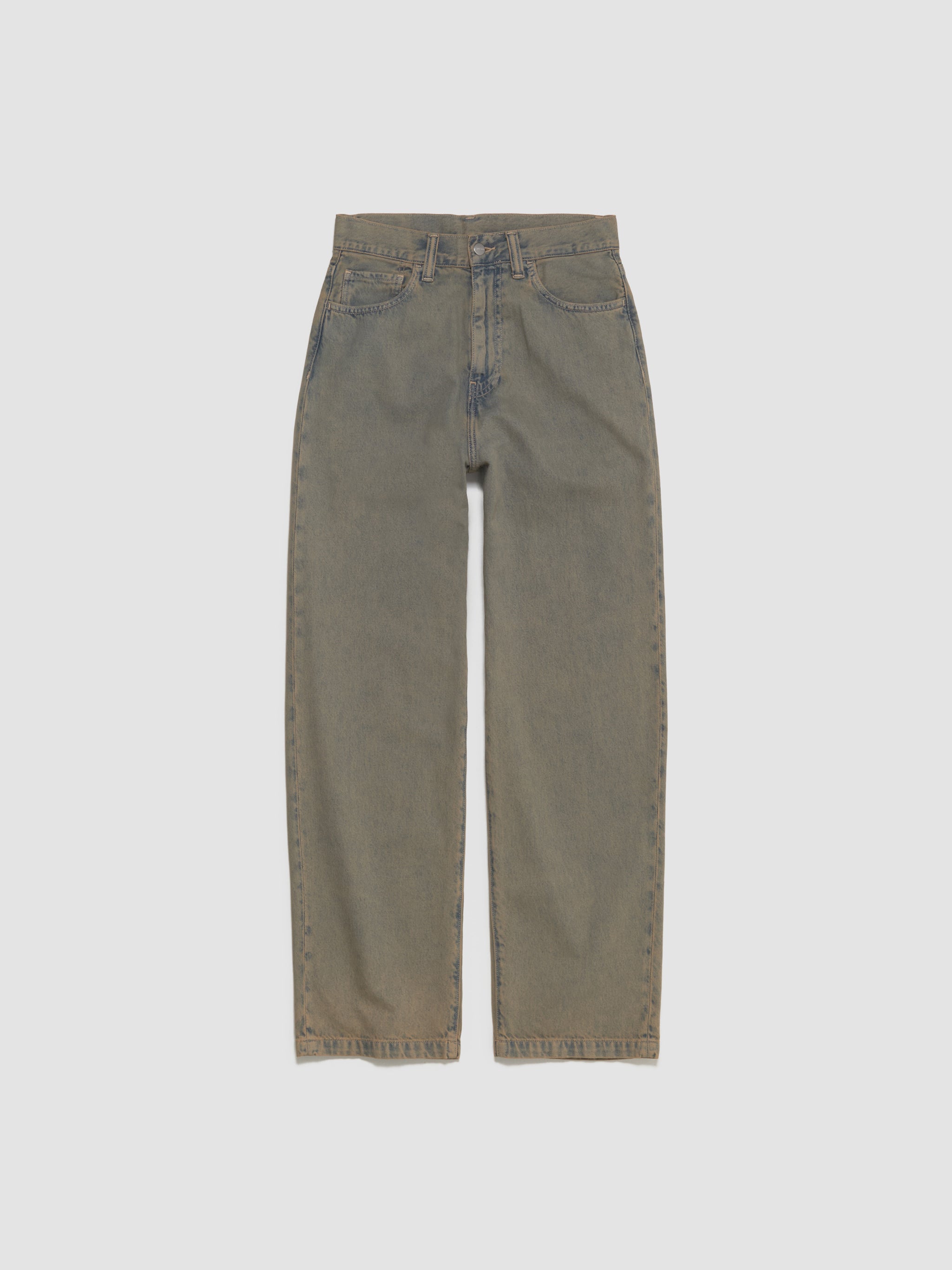 Landon Pants in Blue & Leather