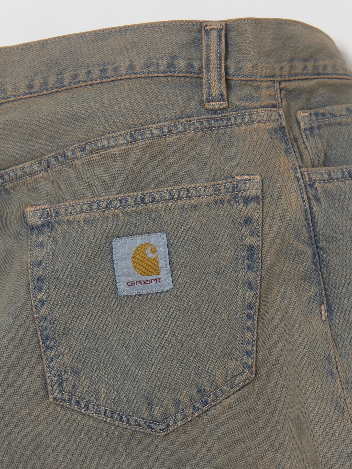 Landon Pants in Blue & Leather