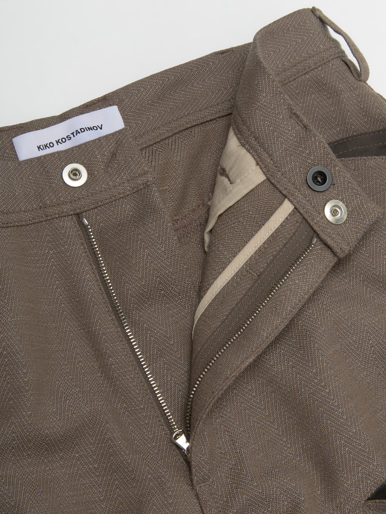 Inex Snap Trousers in Brown Oak & Java Brown