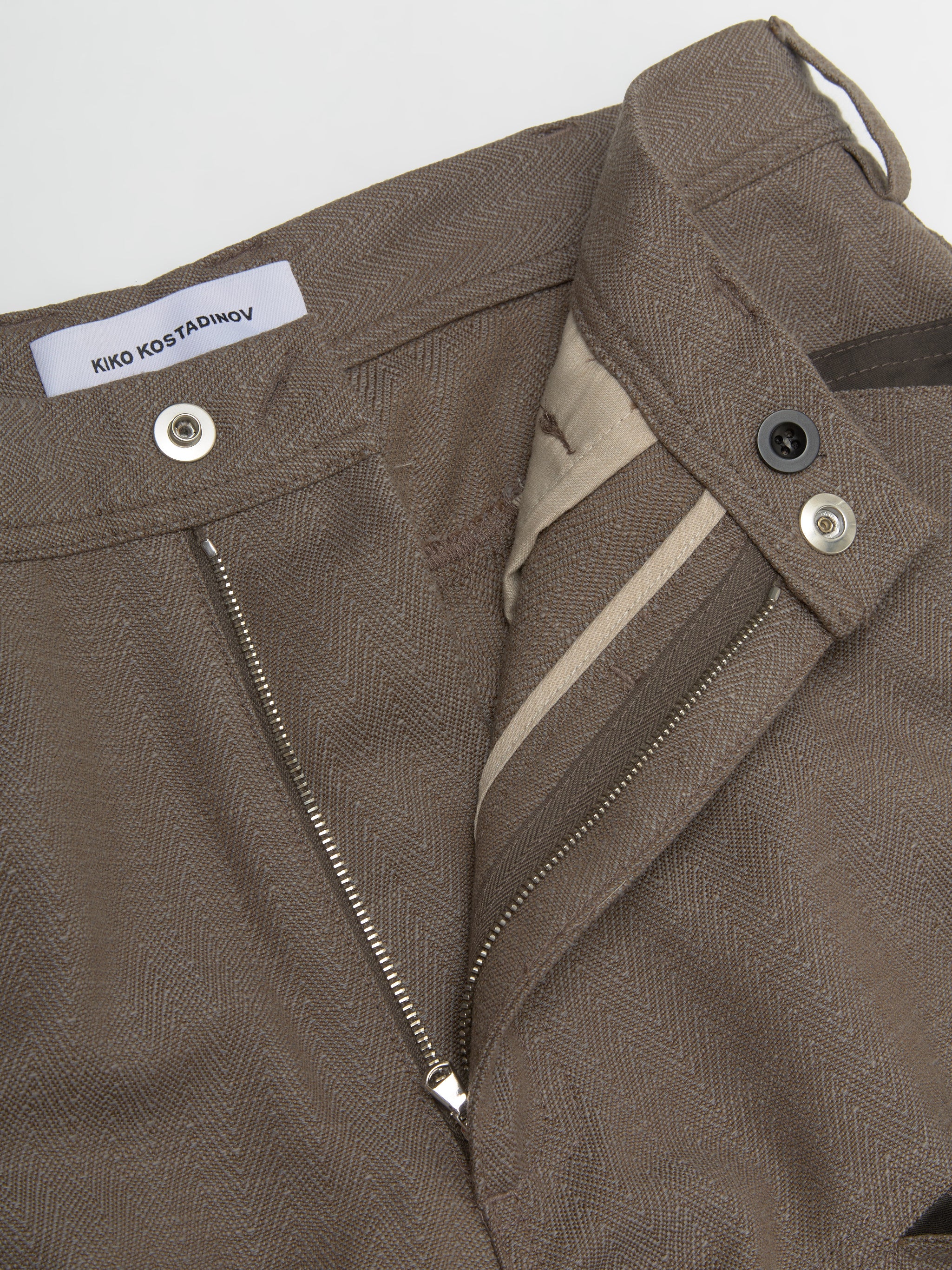 Inex Snap Trousers in Brown Oak & Java Brown