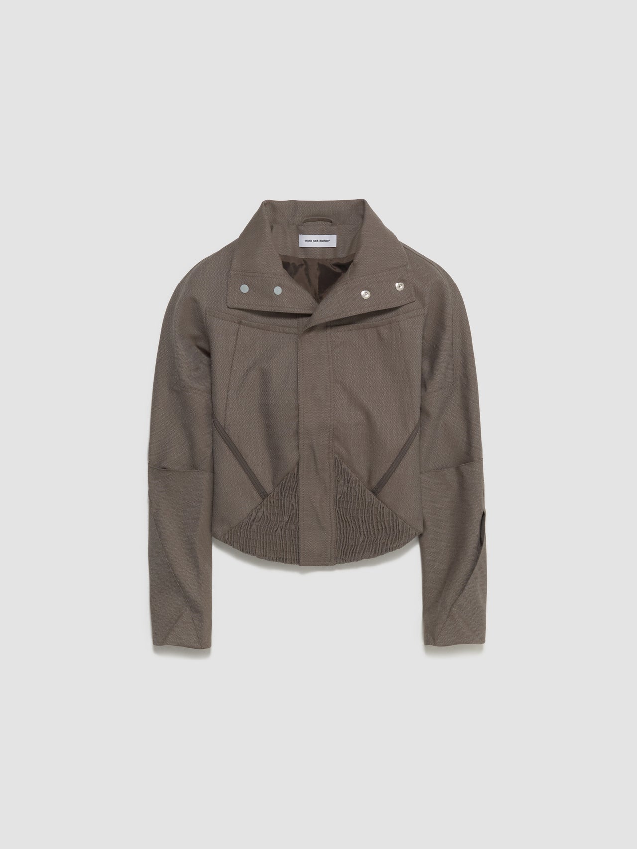 Zafar Cropped Jacket in Brown Oak