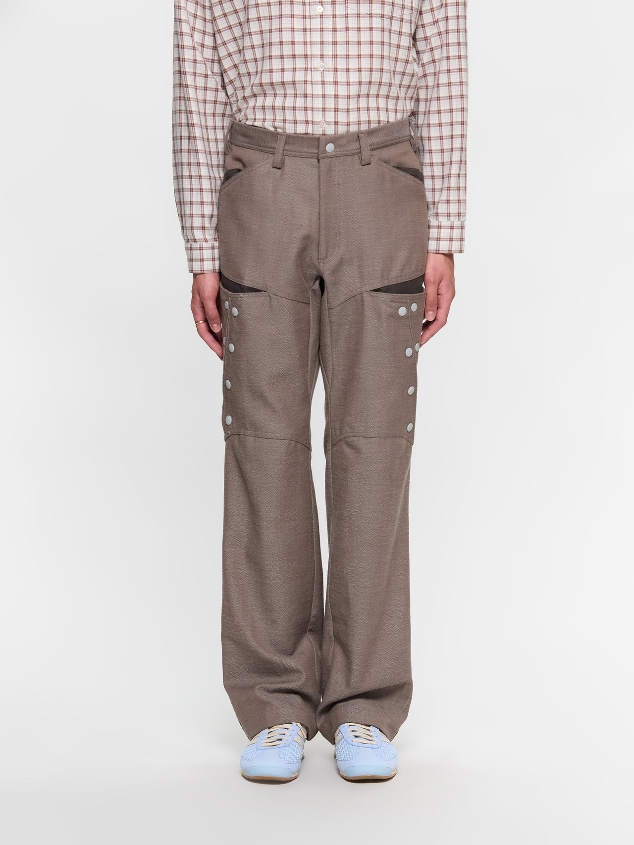Inex Snap Trousers in Brown Oak & Java Brown