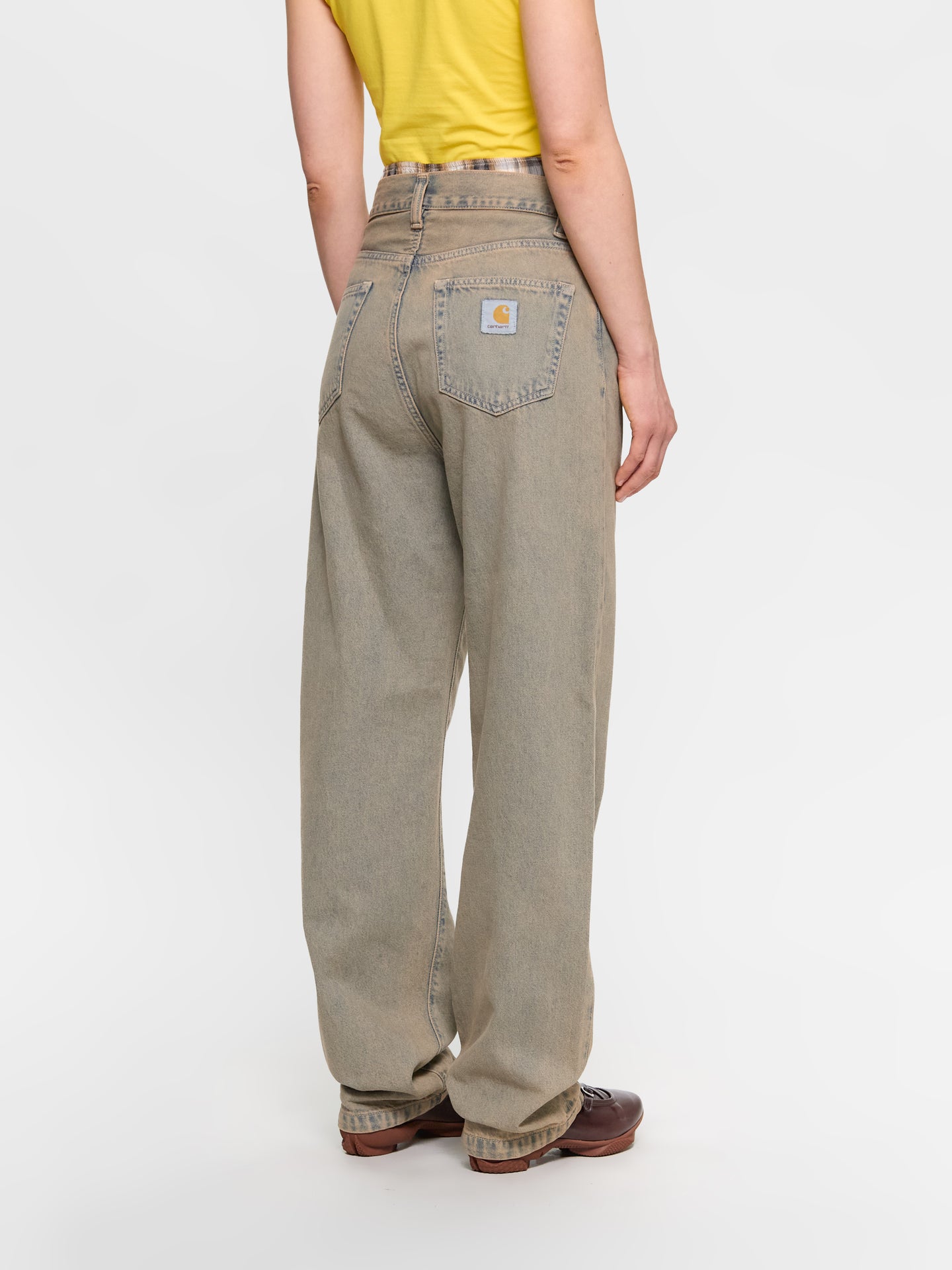 Landon Pants in Blue & Leather