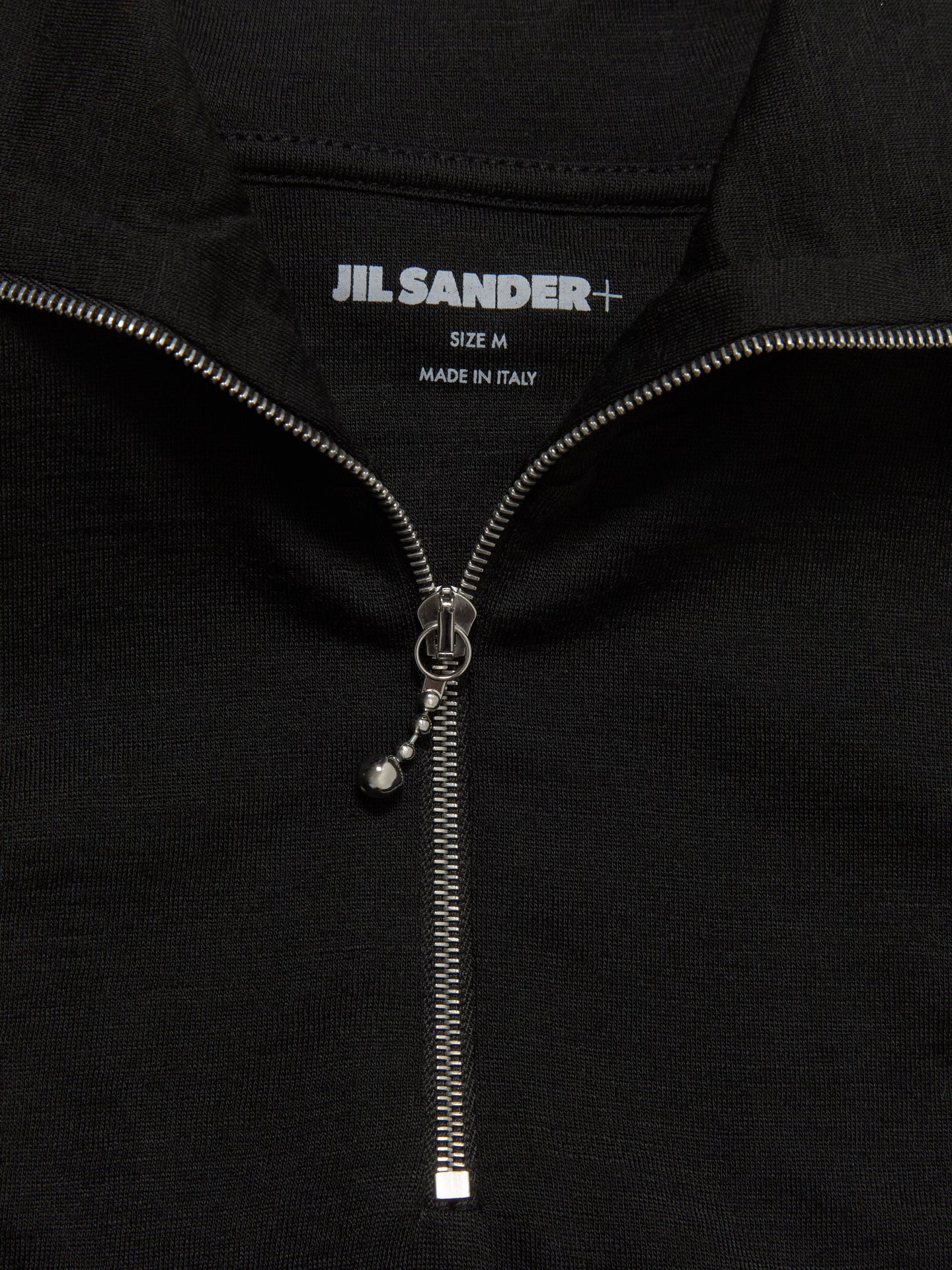 Long Sleeve Zip Turtleneck in Black