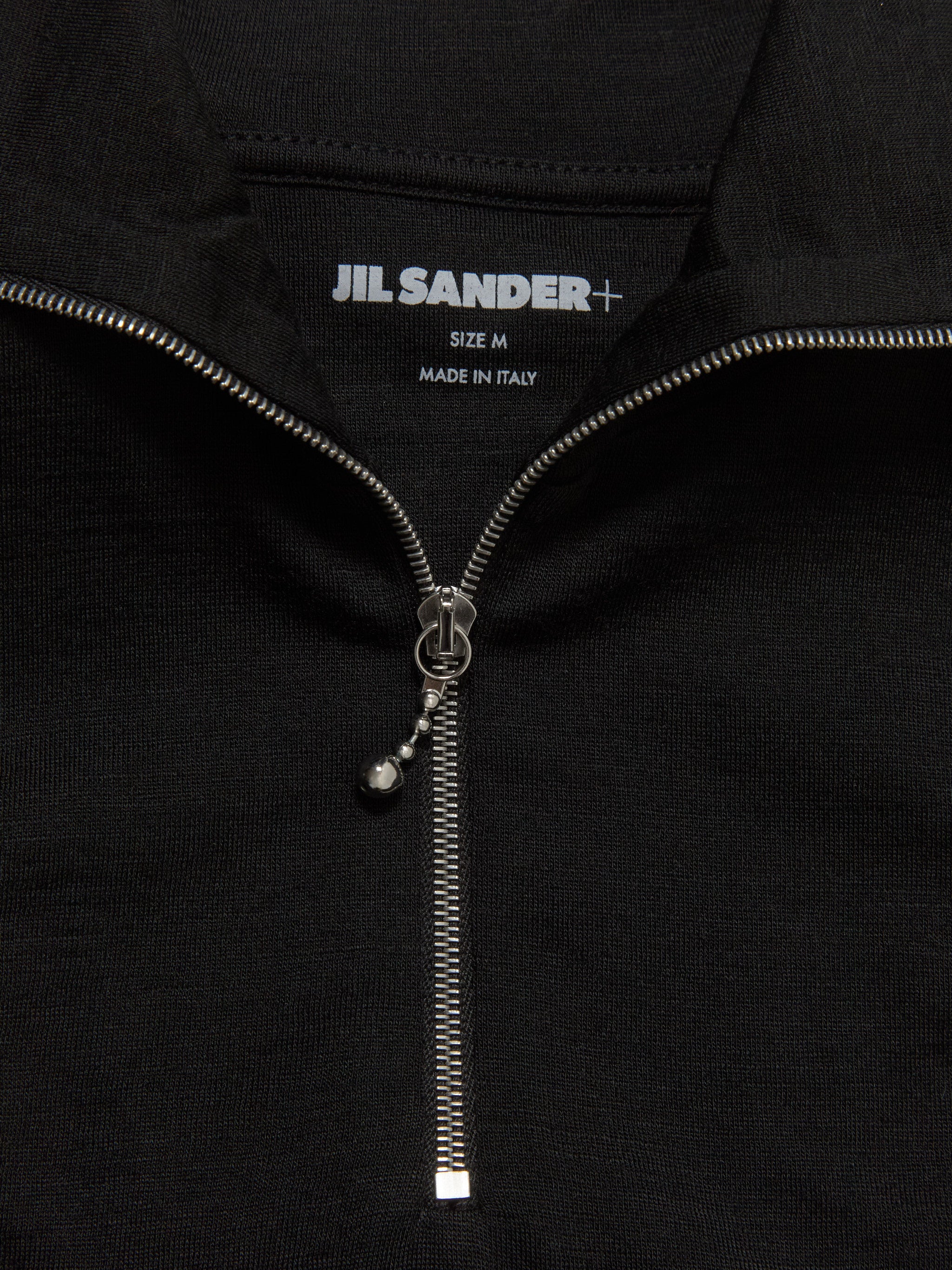 Long Sleeve Zip Turtleneck in Black
