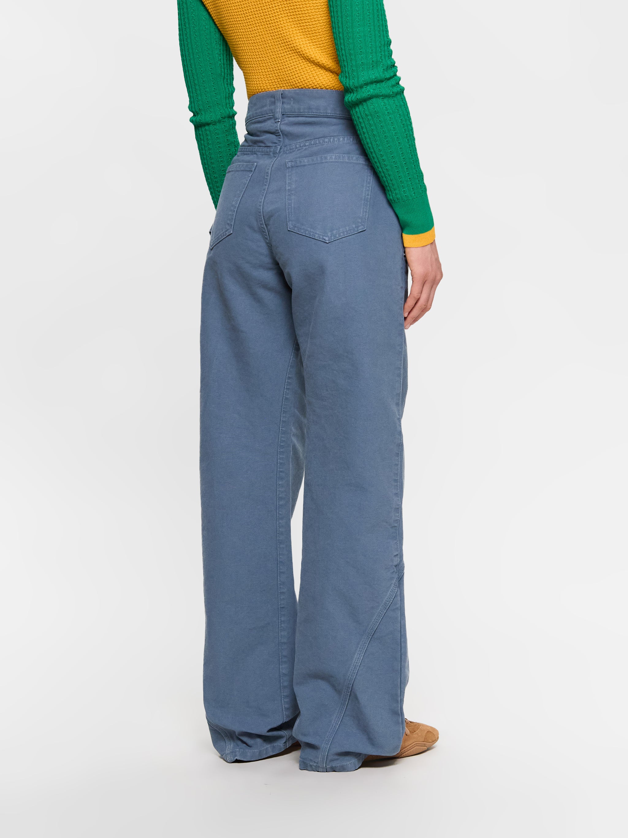 Twisted Workwear Trousers in Steel Blue