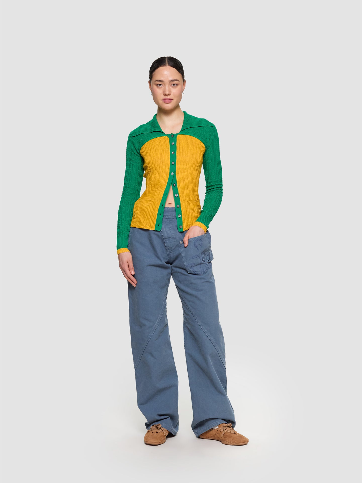 Twisted Workwear Trousers in Steel Blue