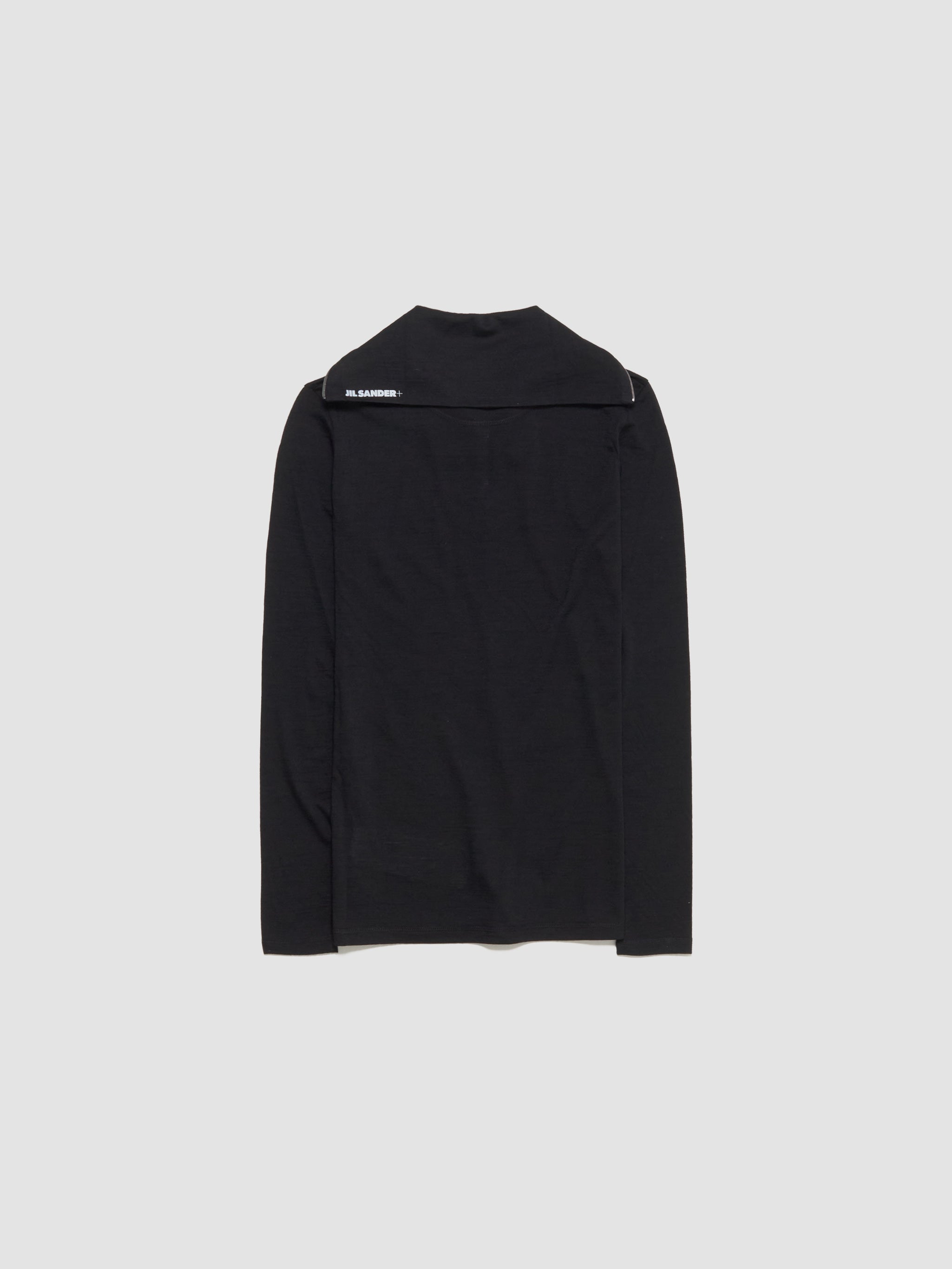 Long Sleeve Zip Turtleneck in Black