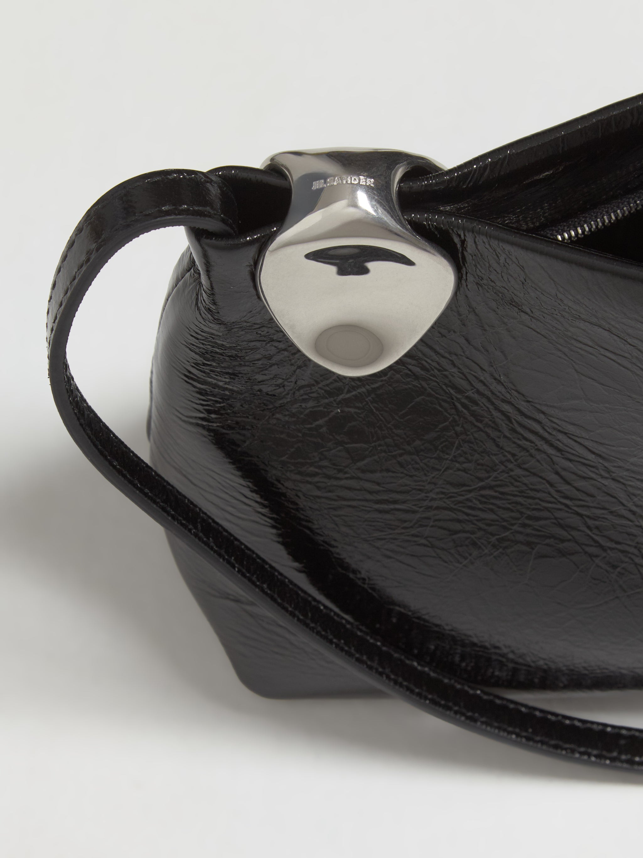 Jewel Zip Shoulder Bag in Black