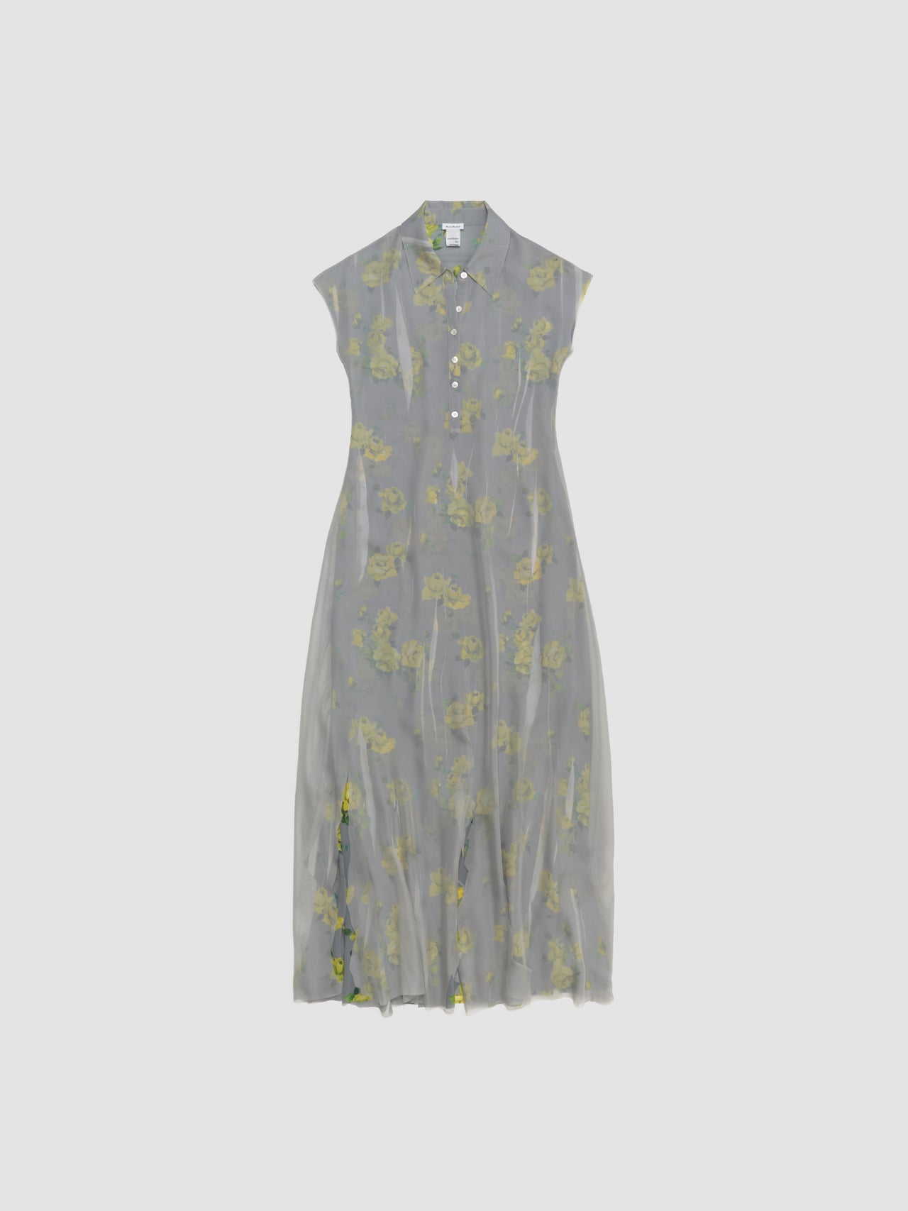 Maxi Dress in Yellow & Grey
