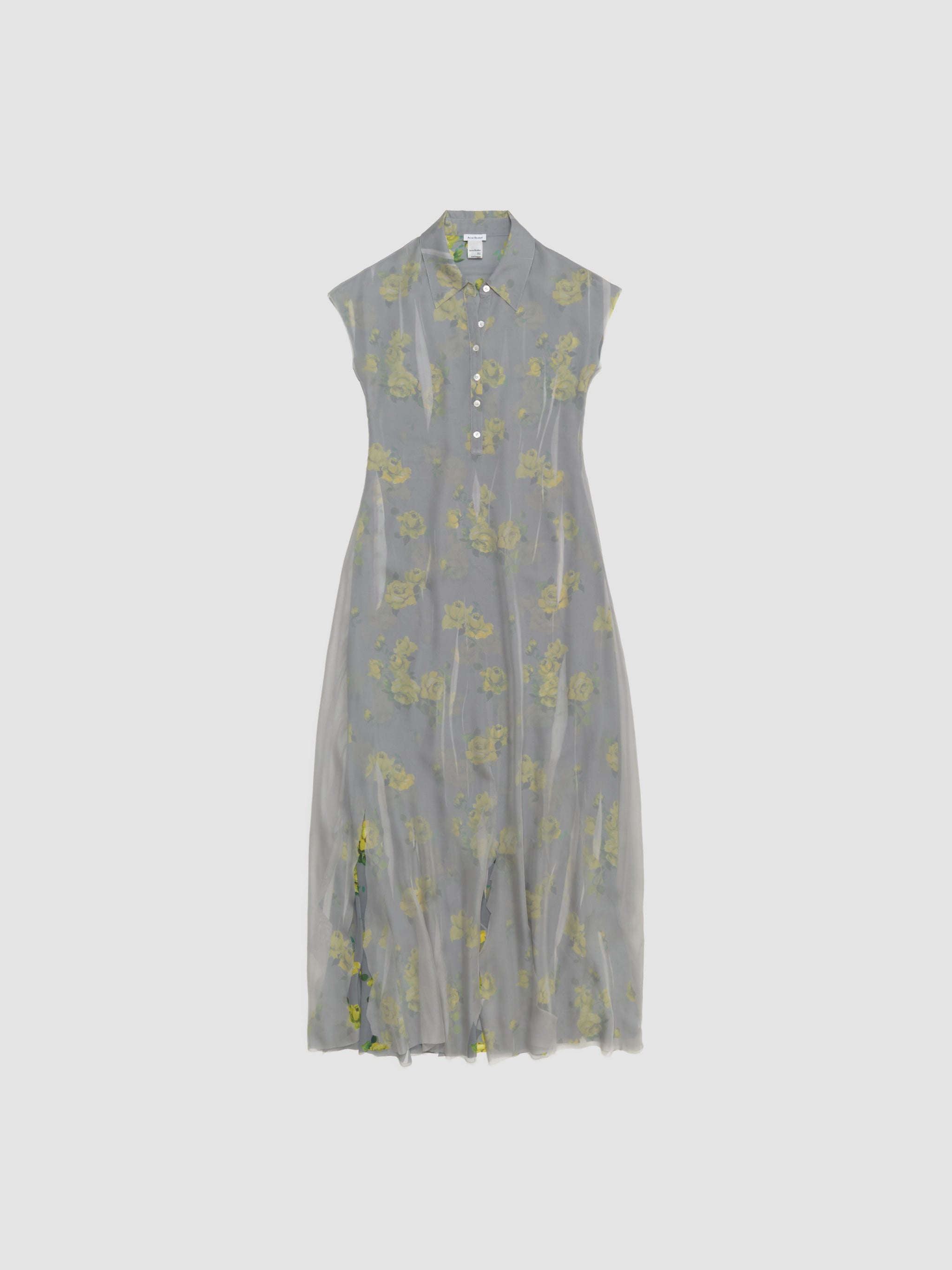Maxi Dress in Yellow & Grey