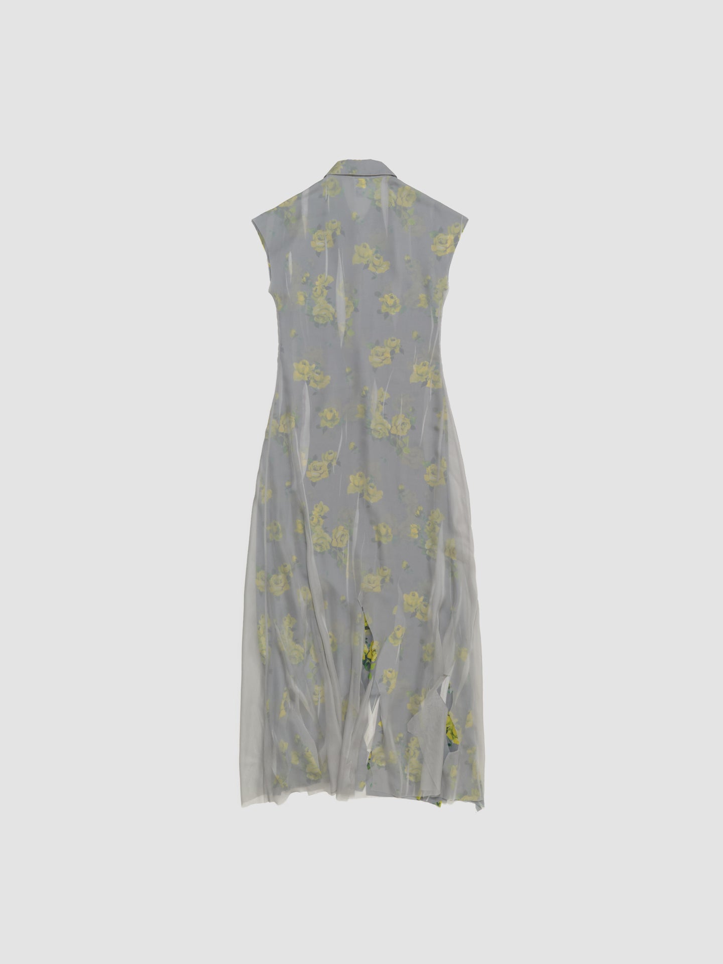 Maxi Dress in Yellow & Grey