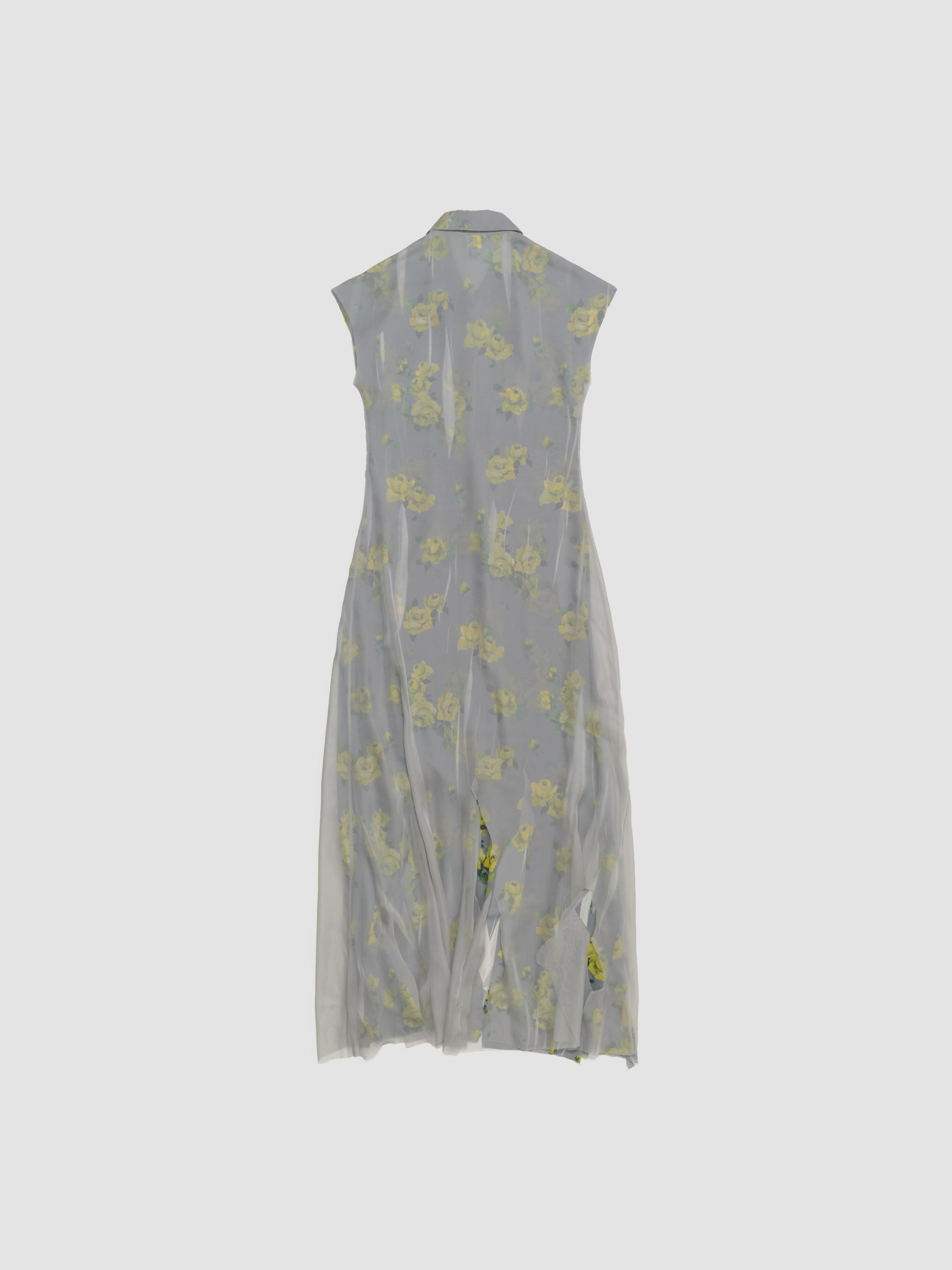 Maxi Dress in Yellow & Grey