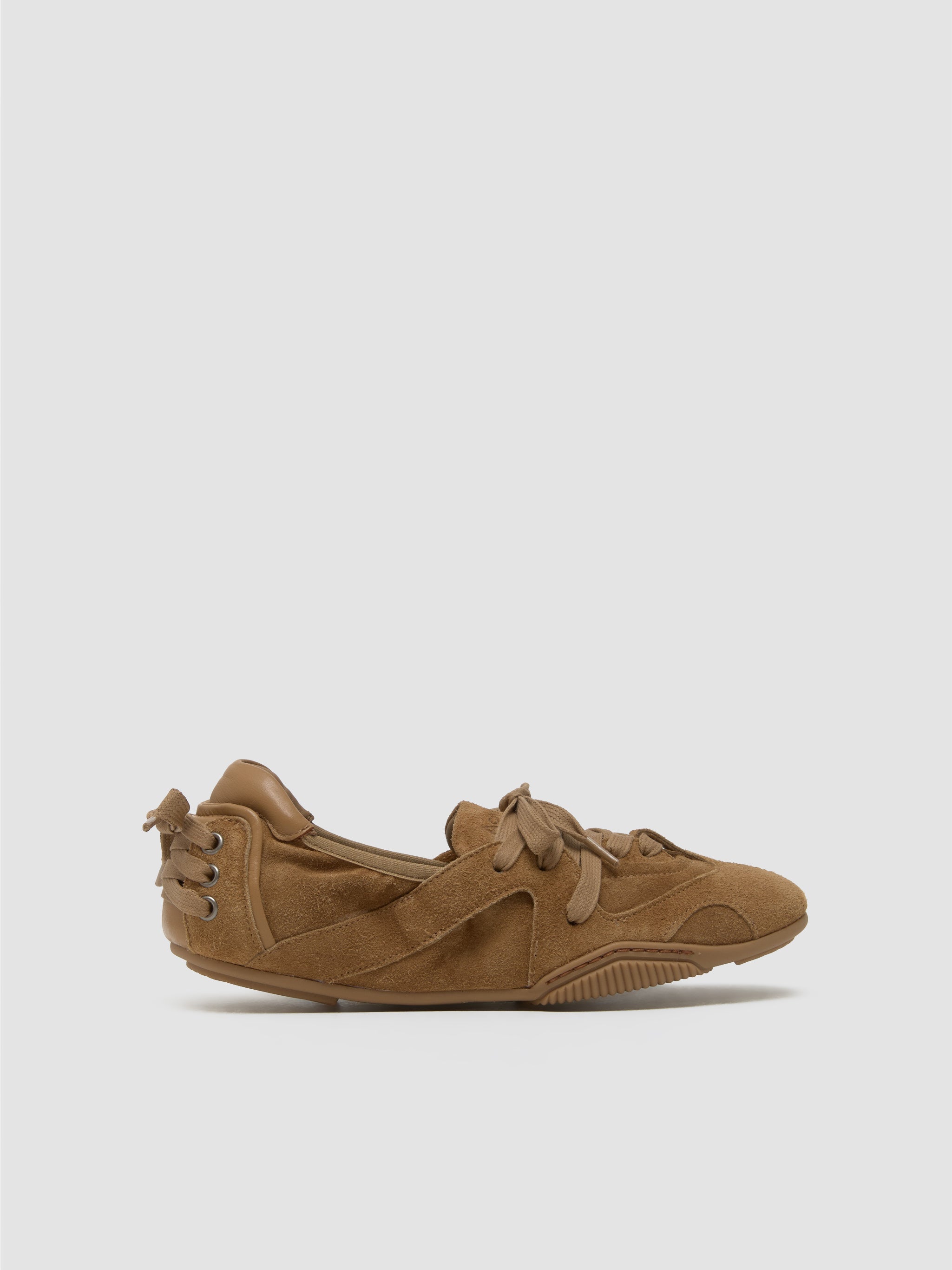 Lace-Up Shoes in Sand Beige
