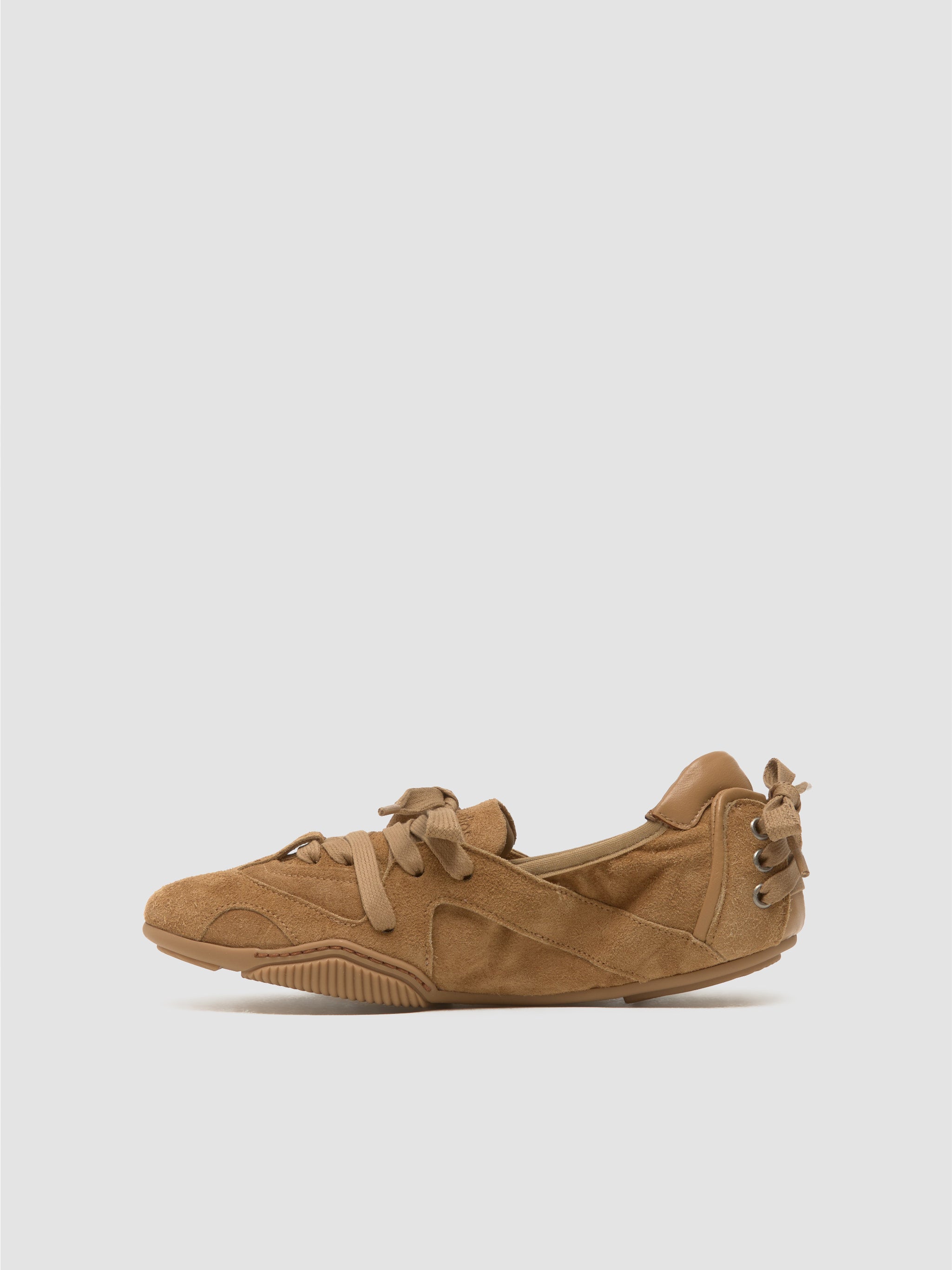Lace-Up Shoes in Sand Beige