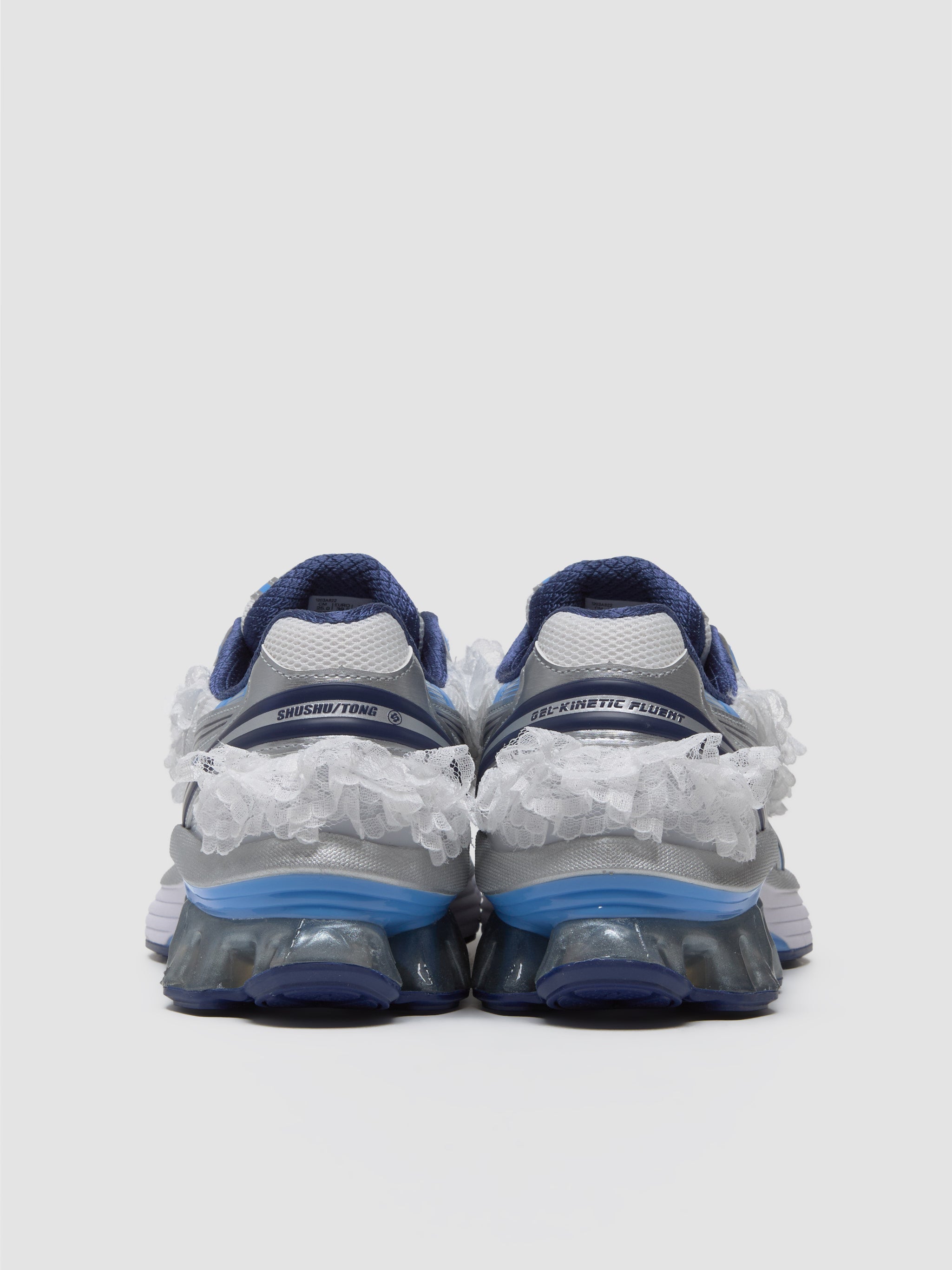 x SHUSHU/TONG GEL-KINETIC FLUENT Sneaker in White & Dive Blue