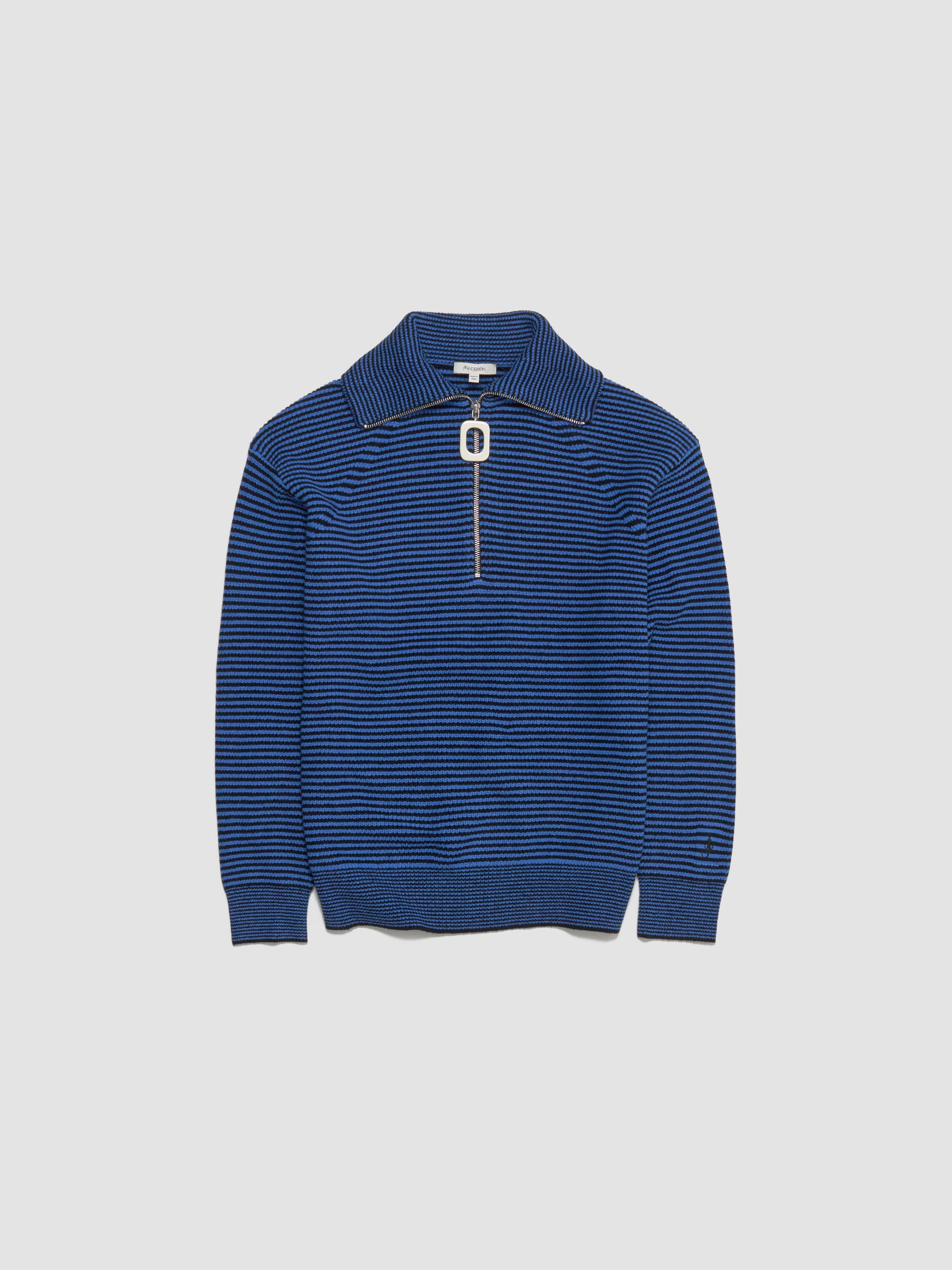 Half Zip Jumper in Blue & Black