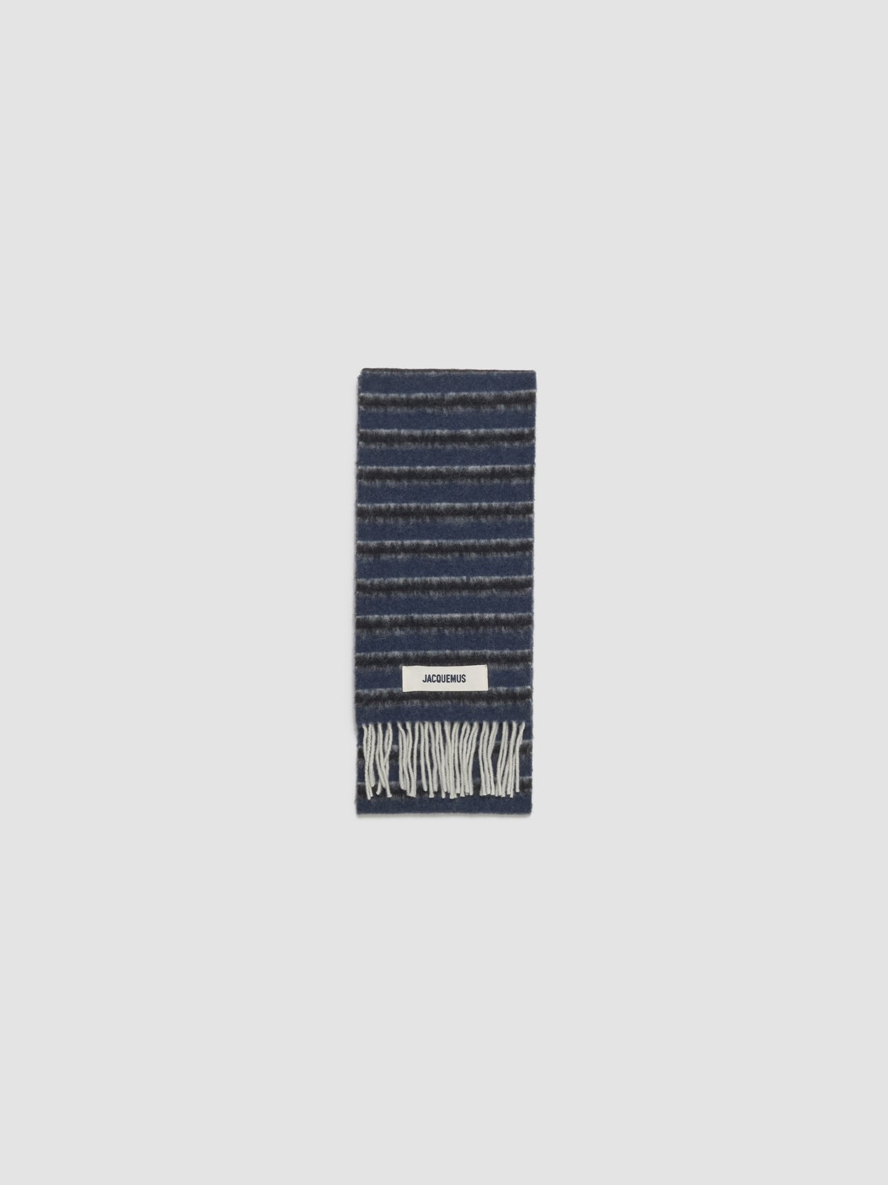 L'Echarpe Rayures in Blue & Dark Grey Stripes
