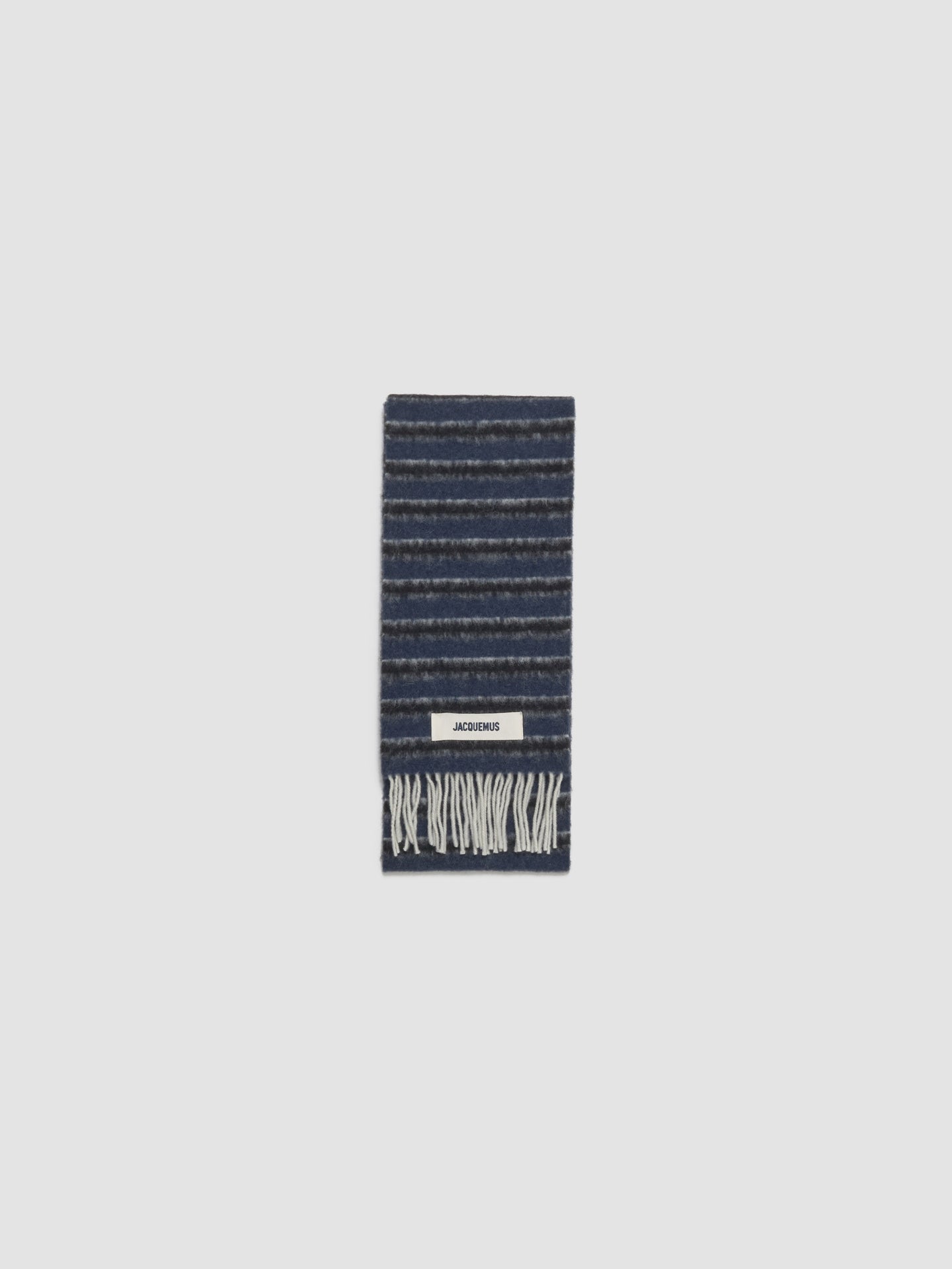 L'Echarpe Rayures in Blue & Dark Grey Stripes