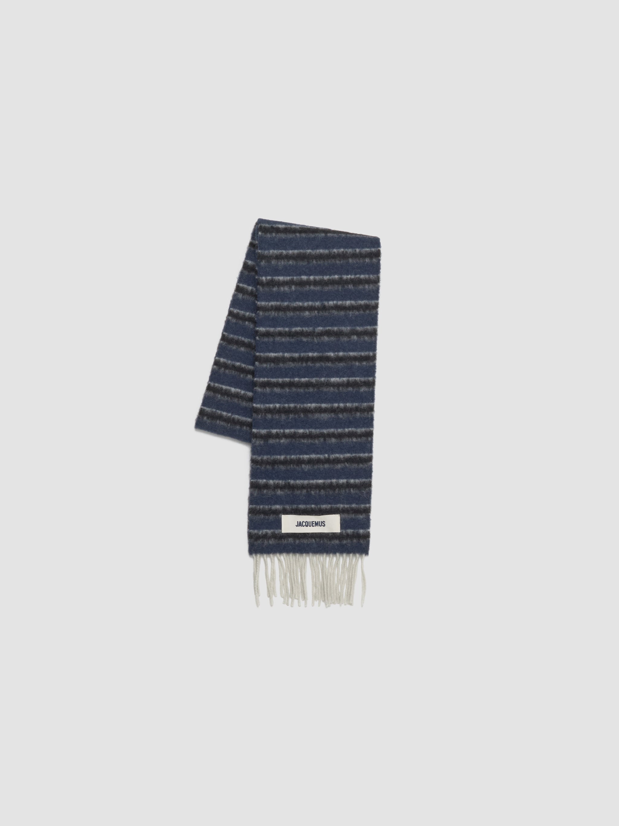 L'Echarpe Rayures in Blue & Dark Grey Stripes