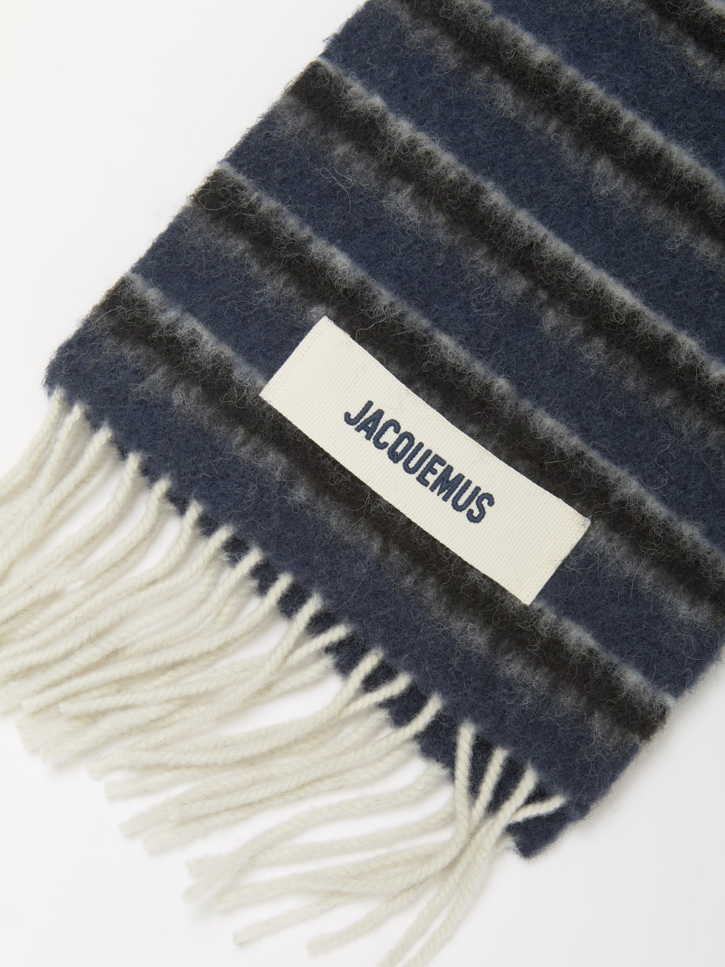 L'Echarpe Rayures in Blue & Dark Grey Stripes