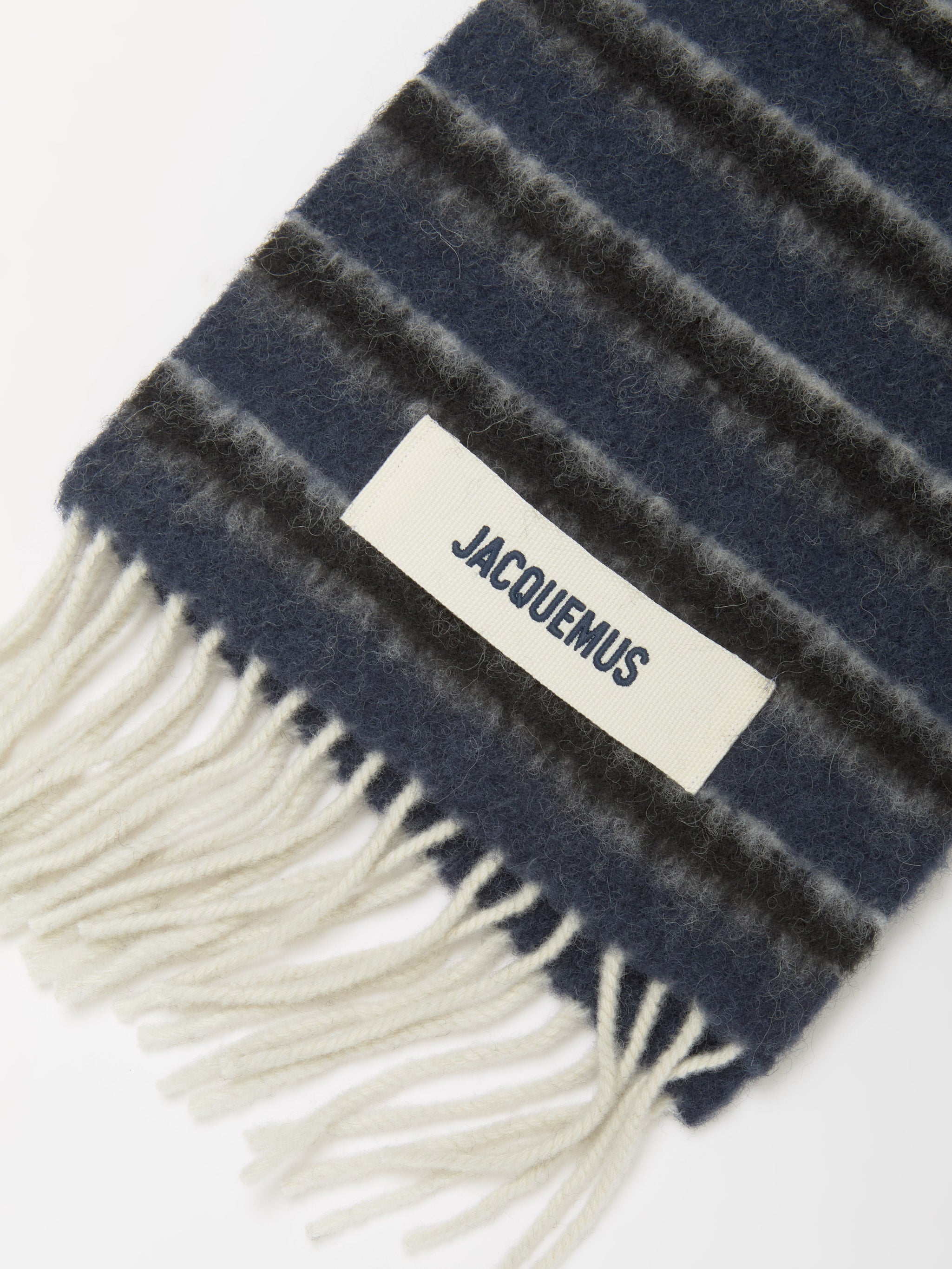 L'Echarpe Rayures in Blue & Dark Grey Stripes