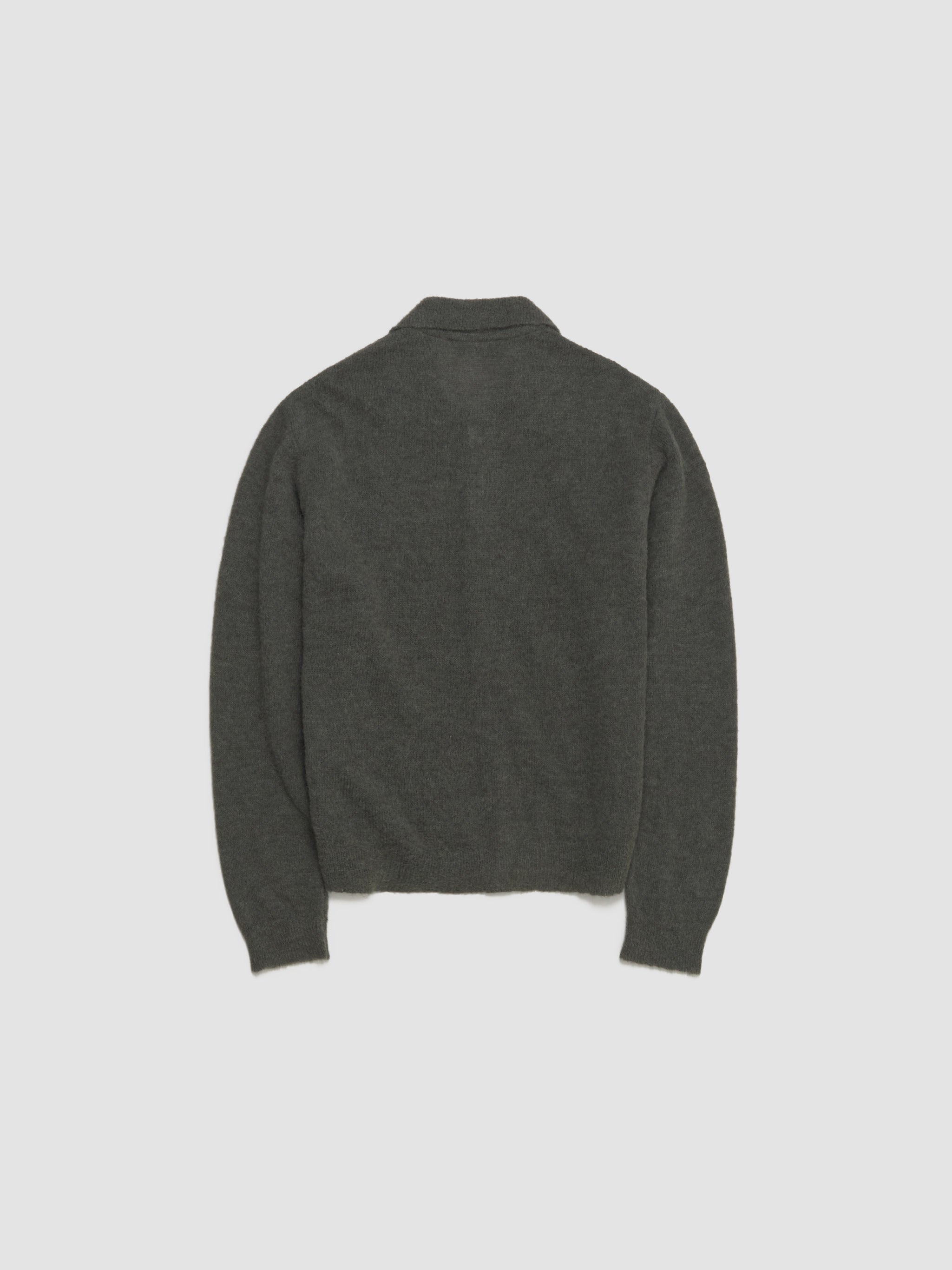 Evening Polo in Moss Green Fuzzy Alpaca