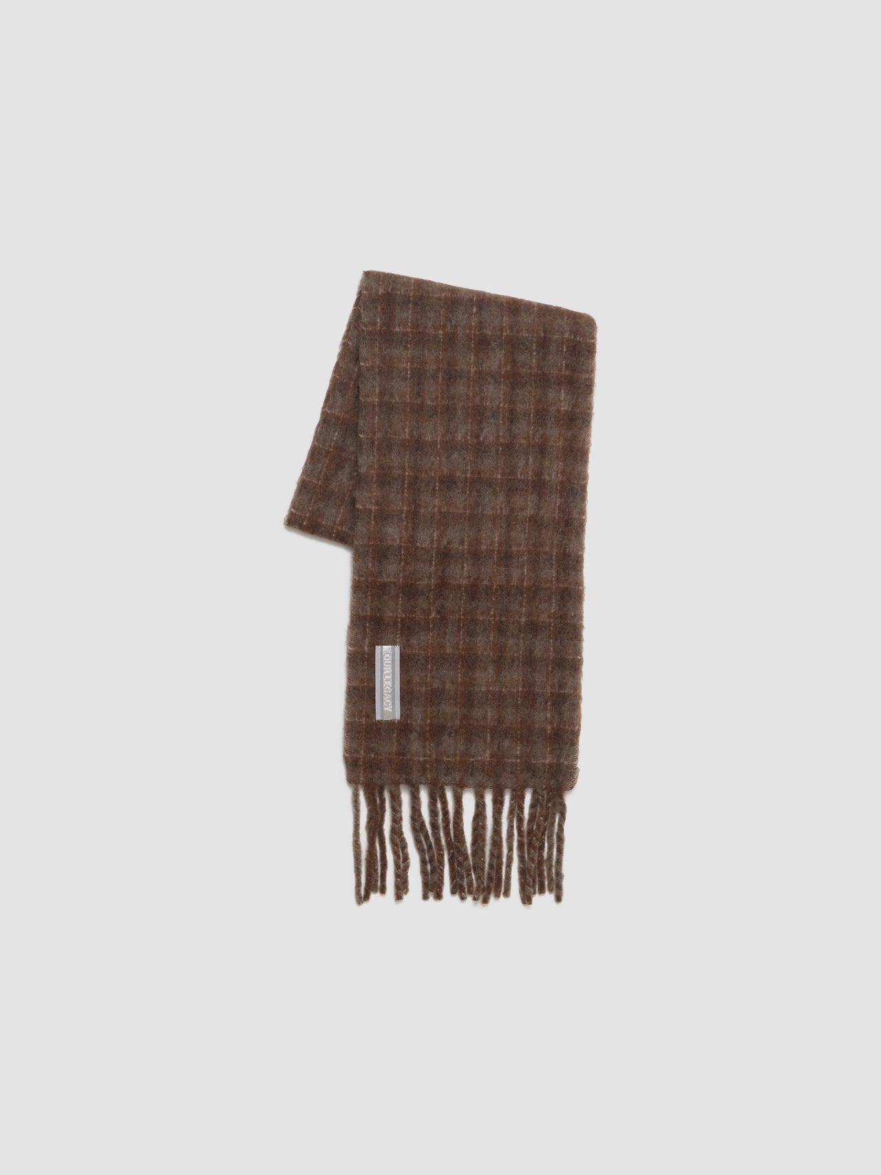 Estate Scarf in Dorf Check Fuzzy Alpaca