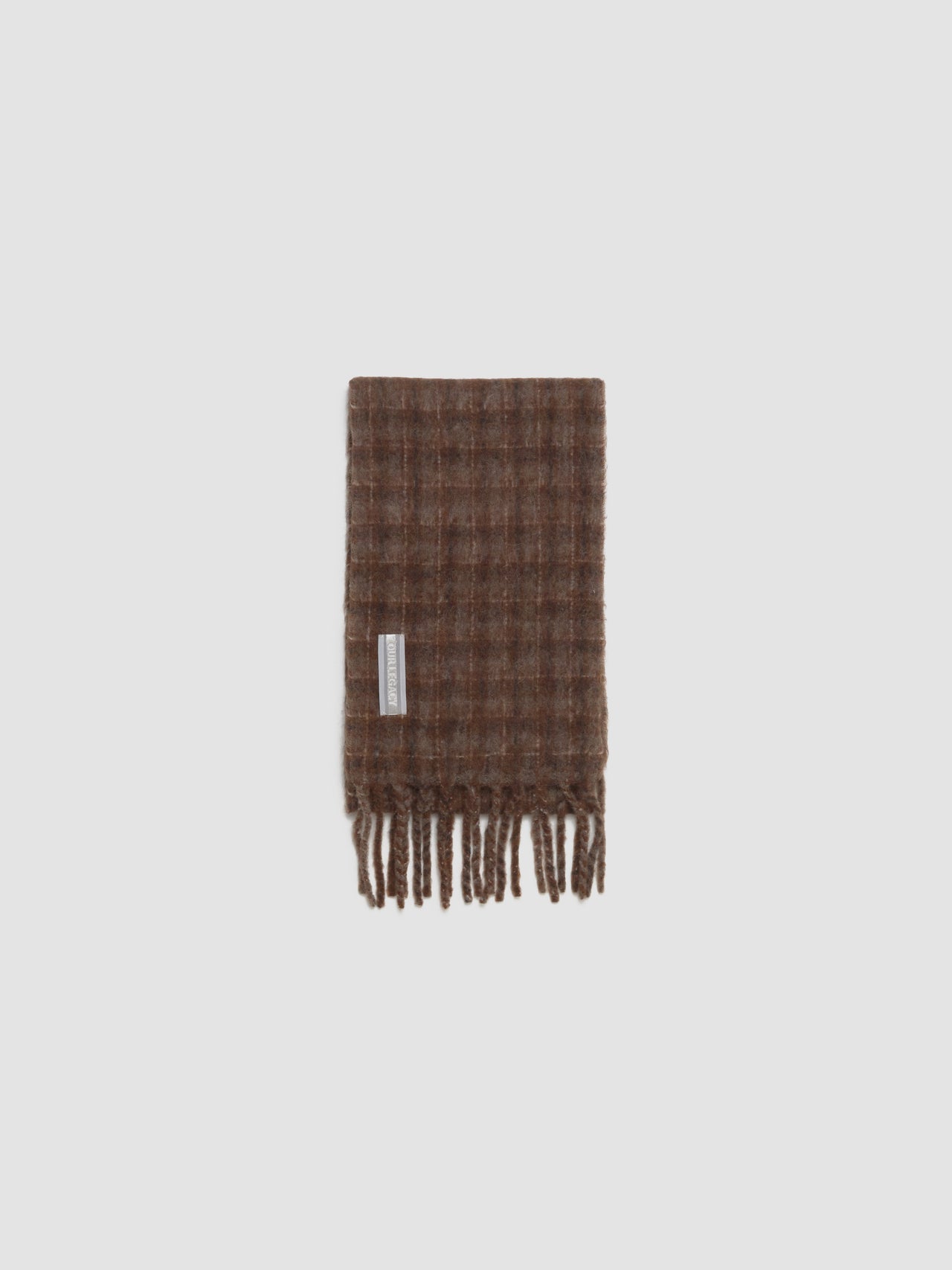 Estate Scarf in Dorf Check Fuzzy Alpaca