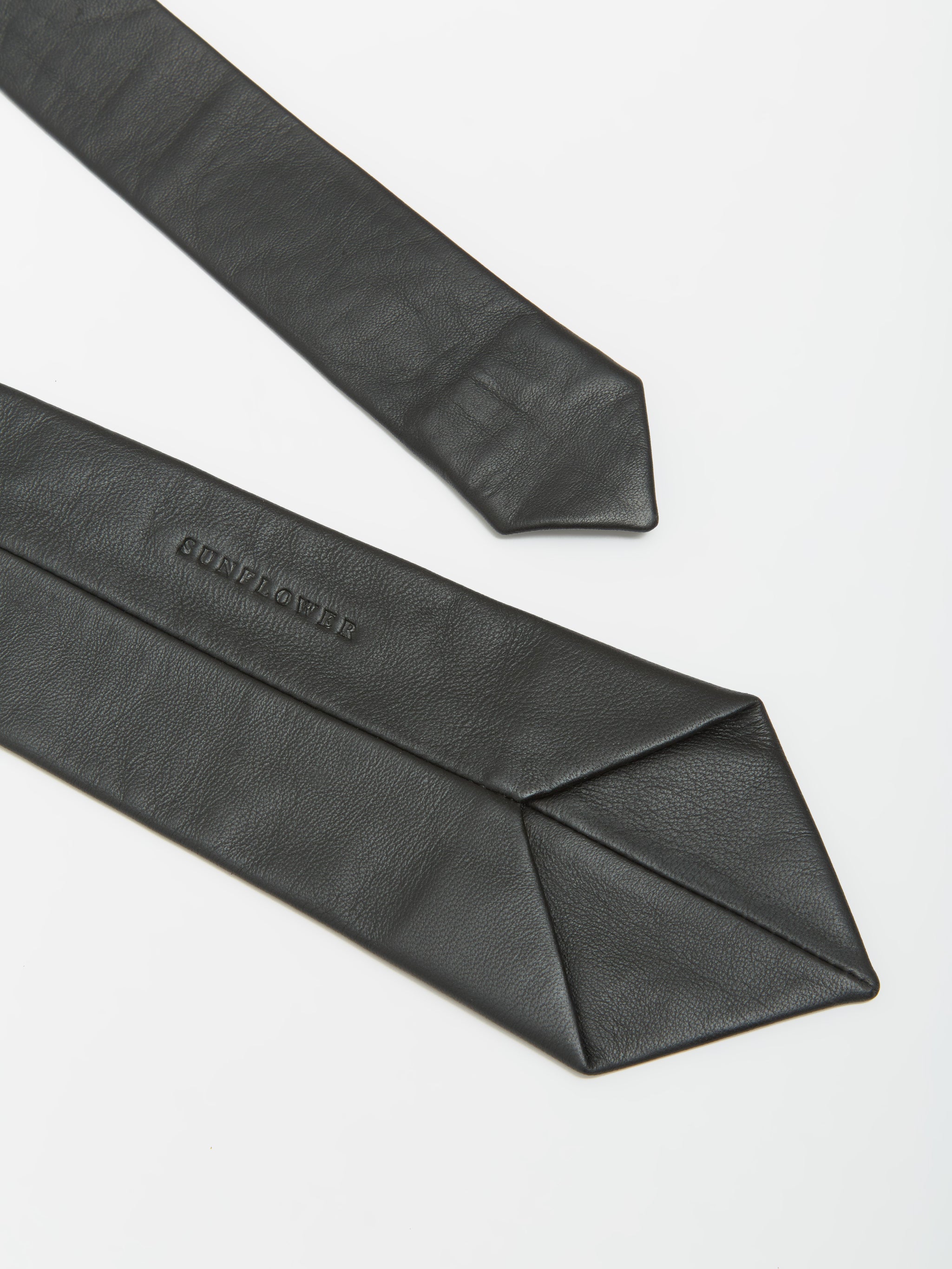 Leather Tie in Black