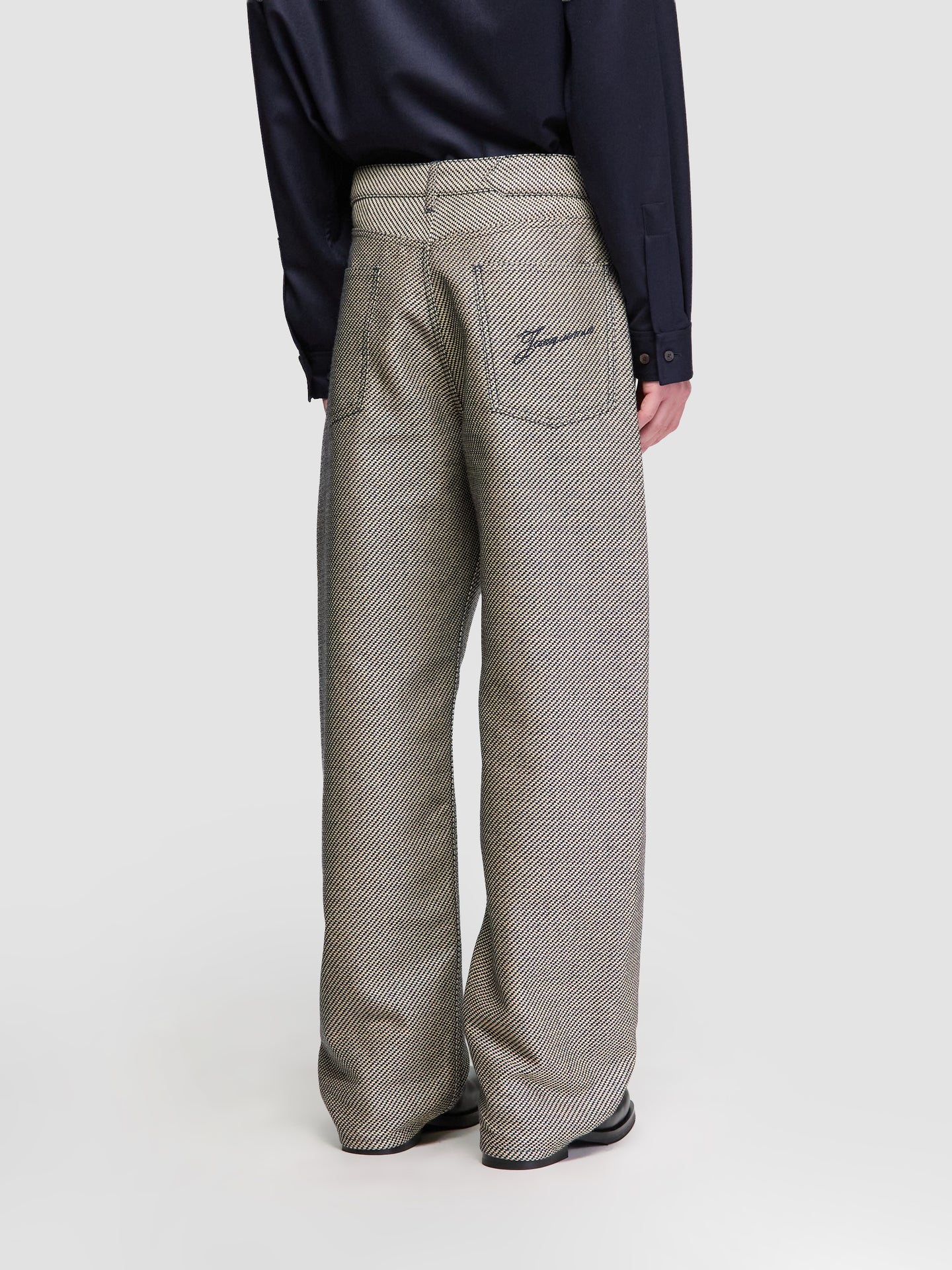 Le De-Nimes Mirada Pants in Cream & Navy