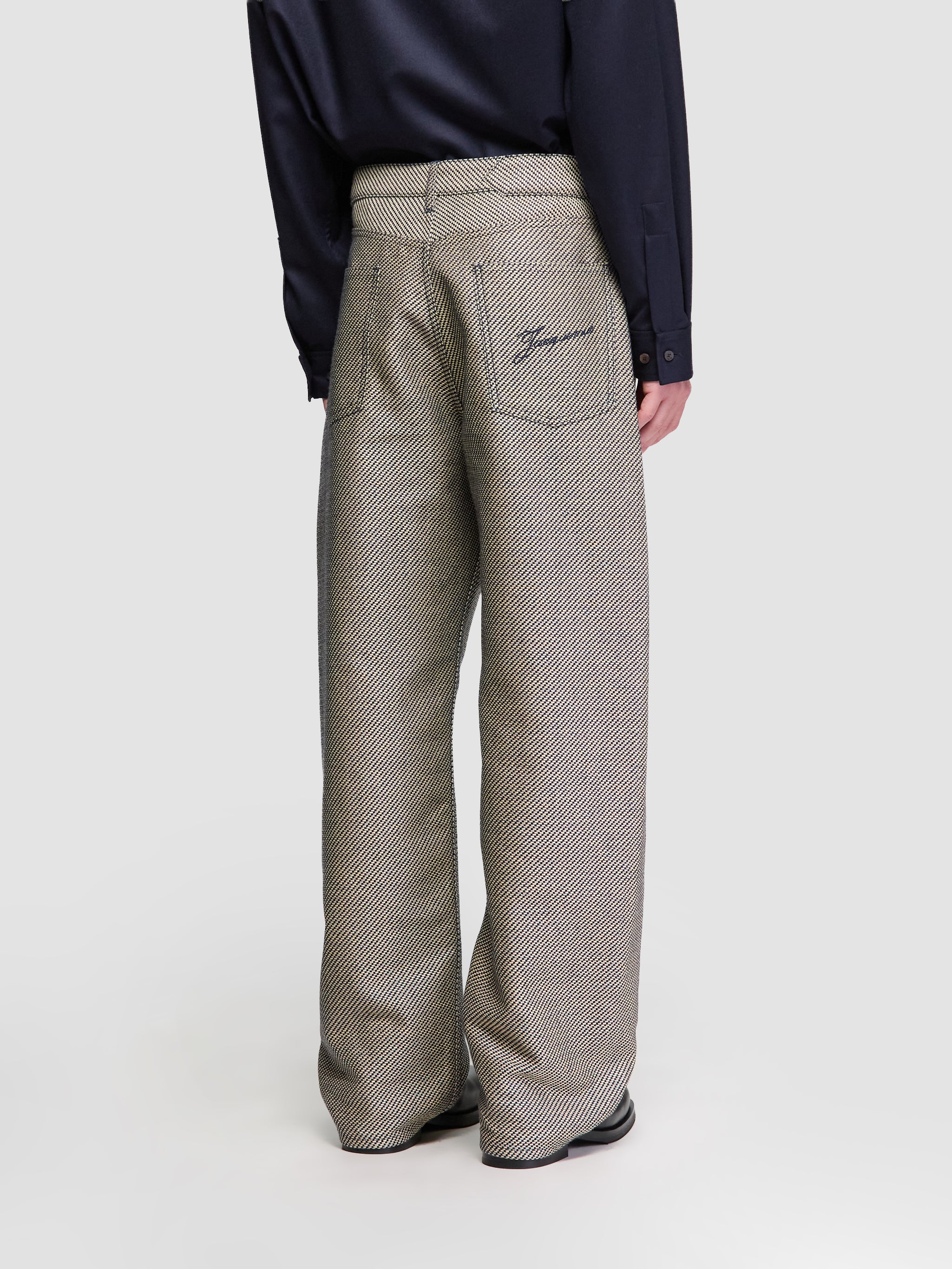Le De-Nimes Mirada Pants in Cream & Navy