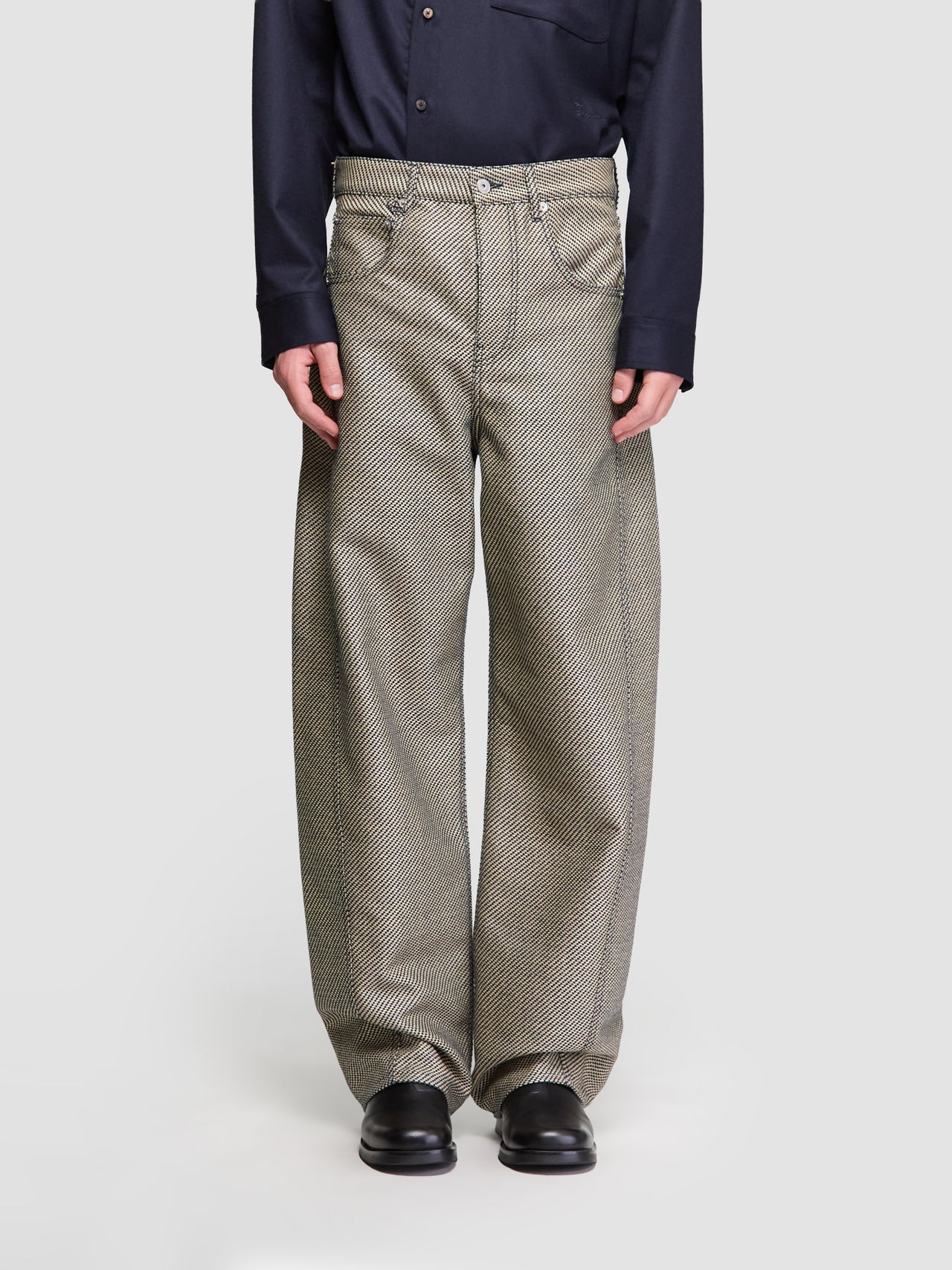 Le De-Nimes Mirada Pants in Cream & Navy
